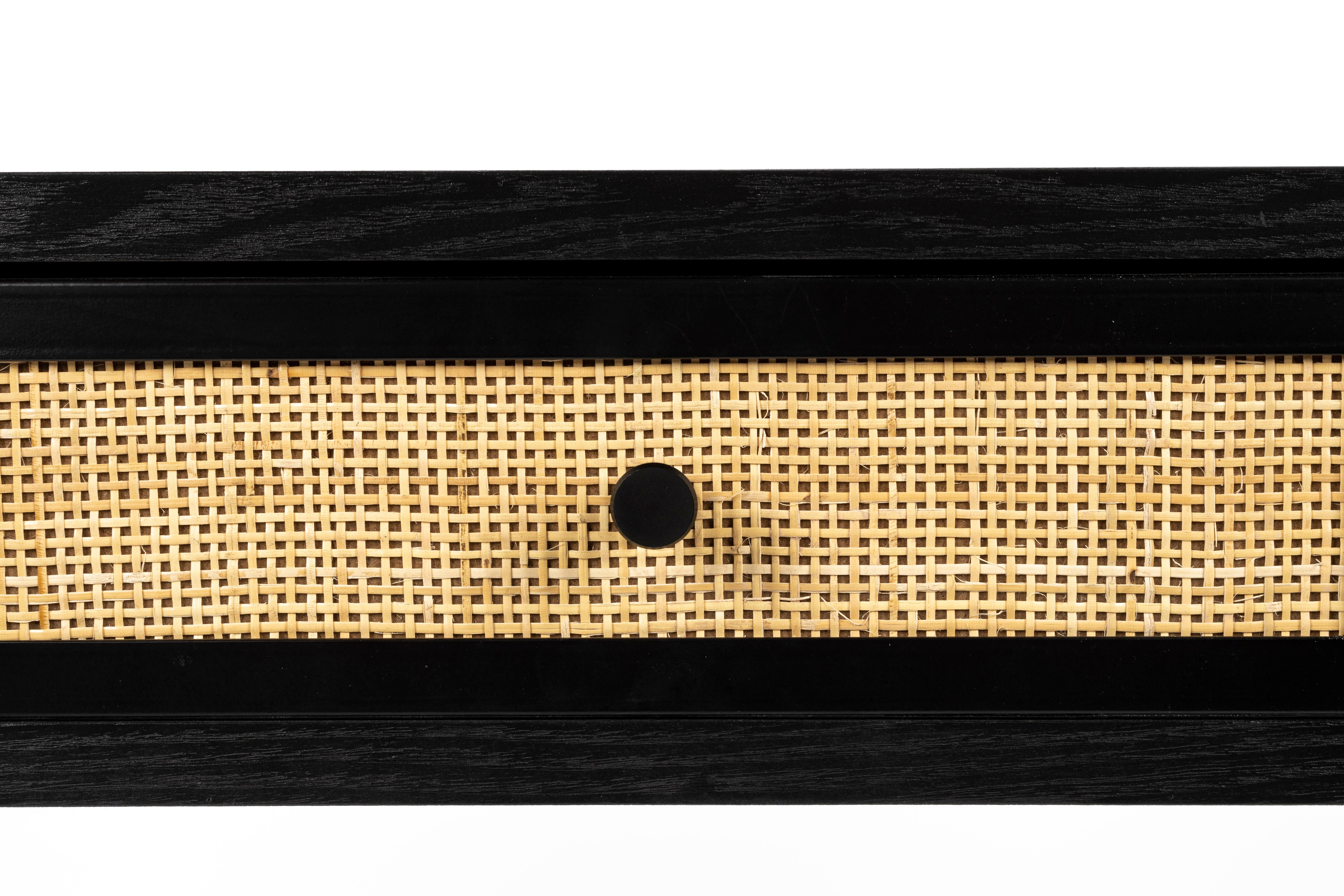 GUUJI Black console with rattan