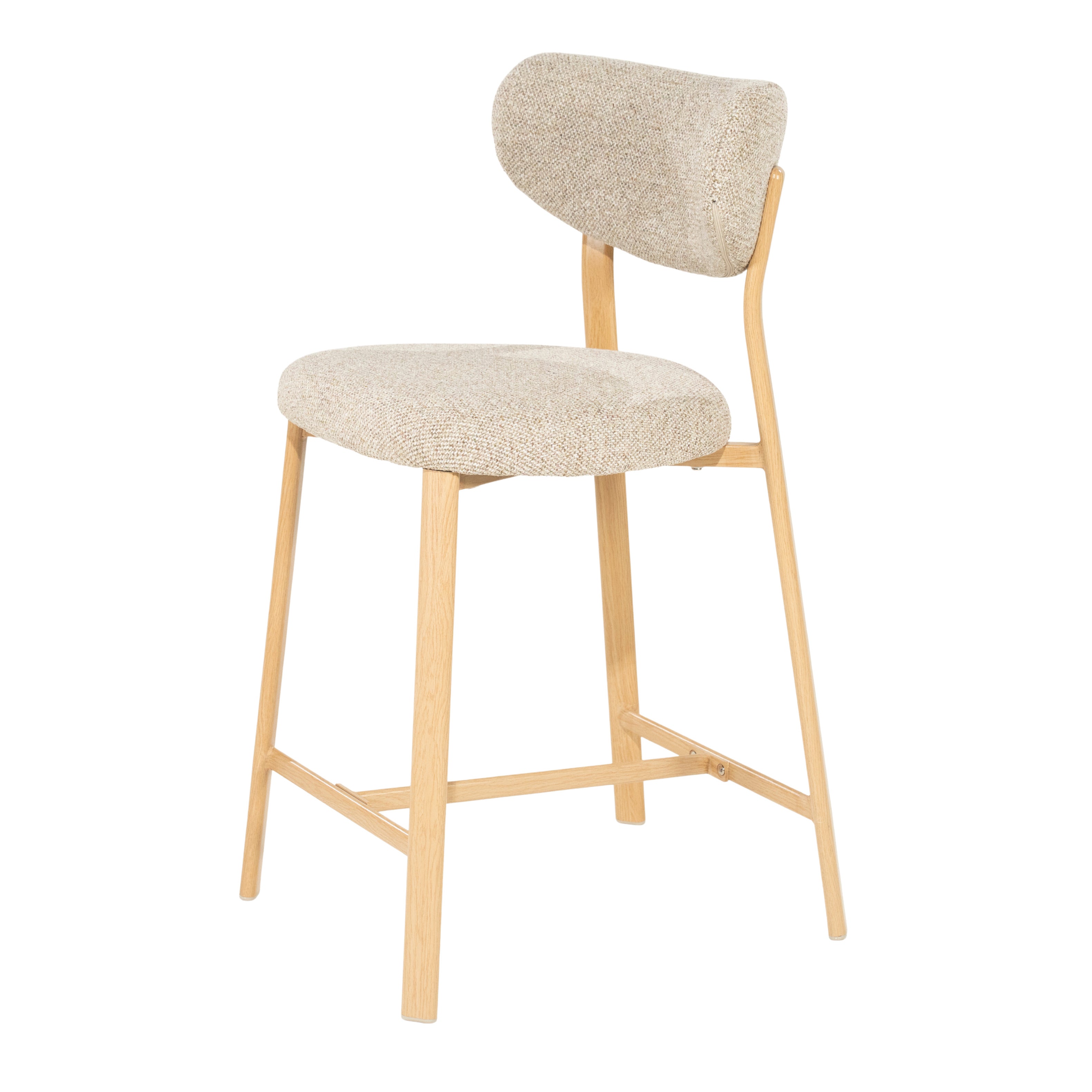 Krzesło barowe SEDIA beżowy z jasnobrązową podstawą