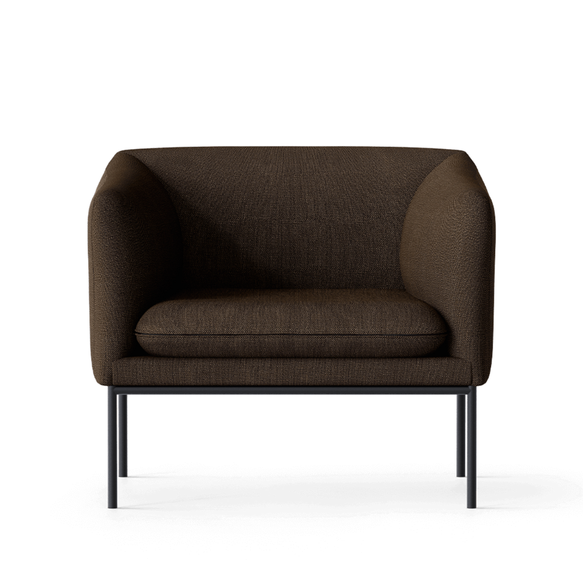 Fotel TURN ciemnobrązowy wełna – ferm LIVING