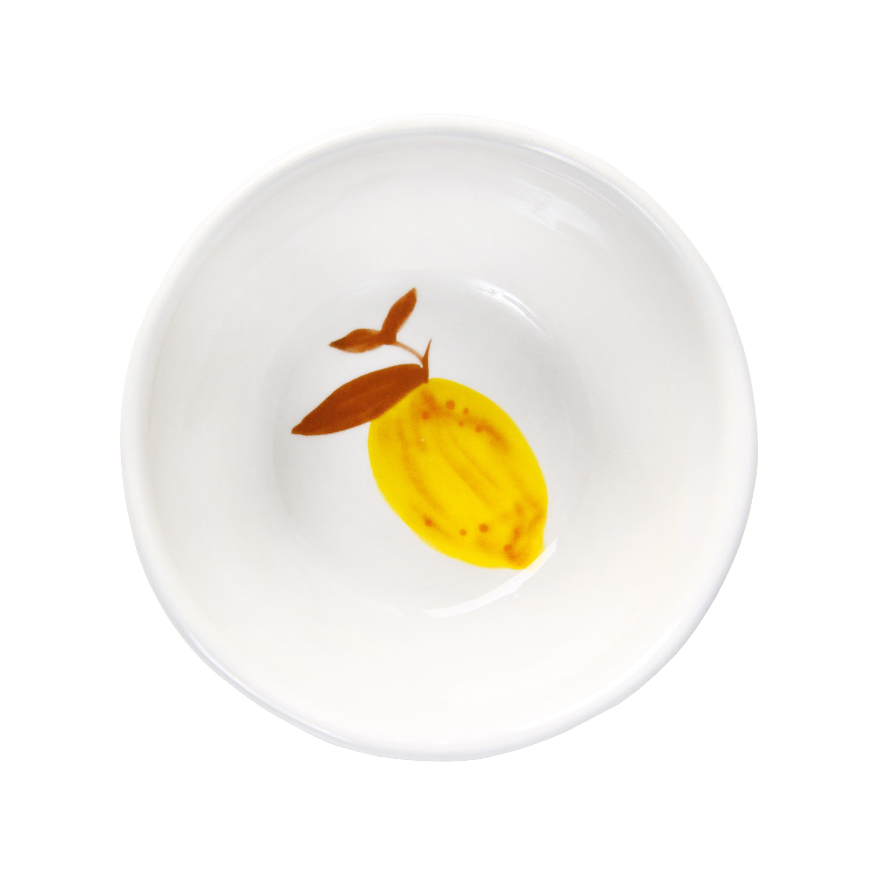 LEMON MOROCCAN Bowl Set White with Blue and Orange