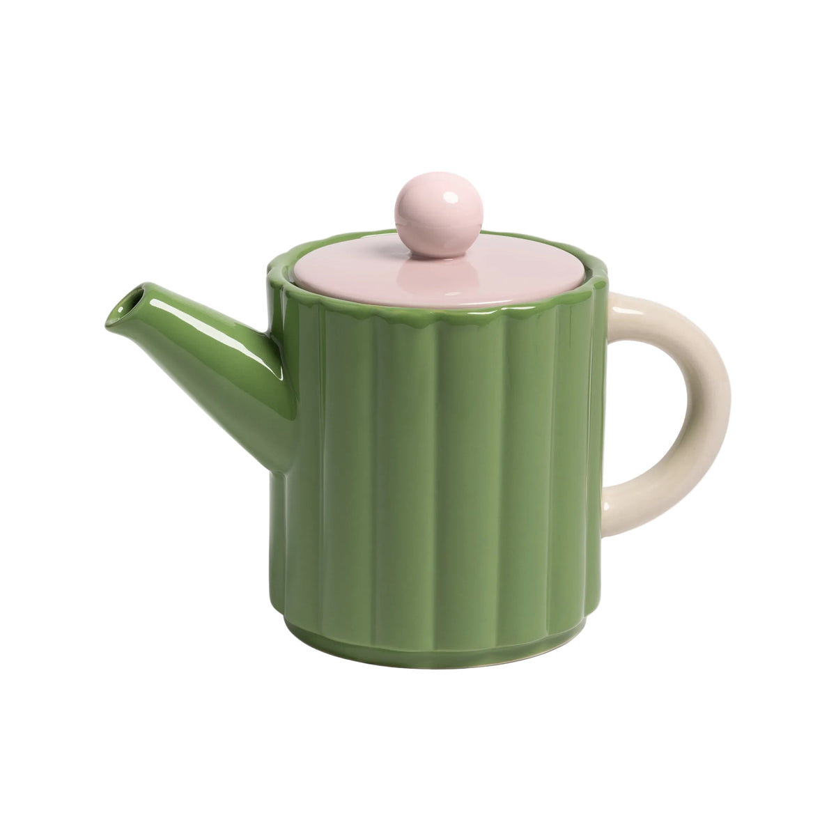 Green and Pink TUBE Teapot