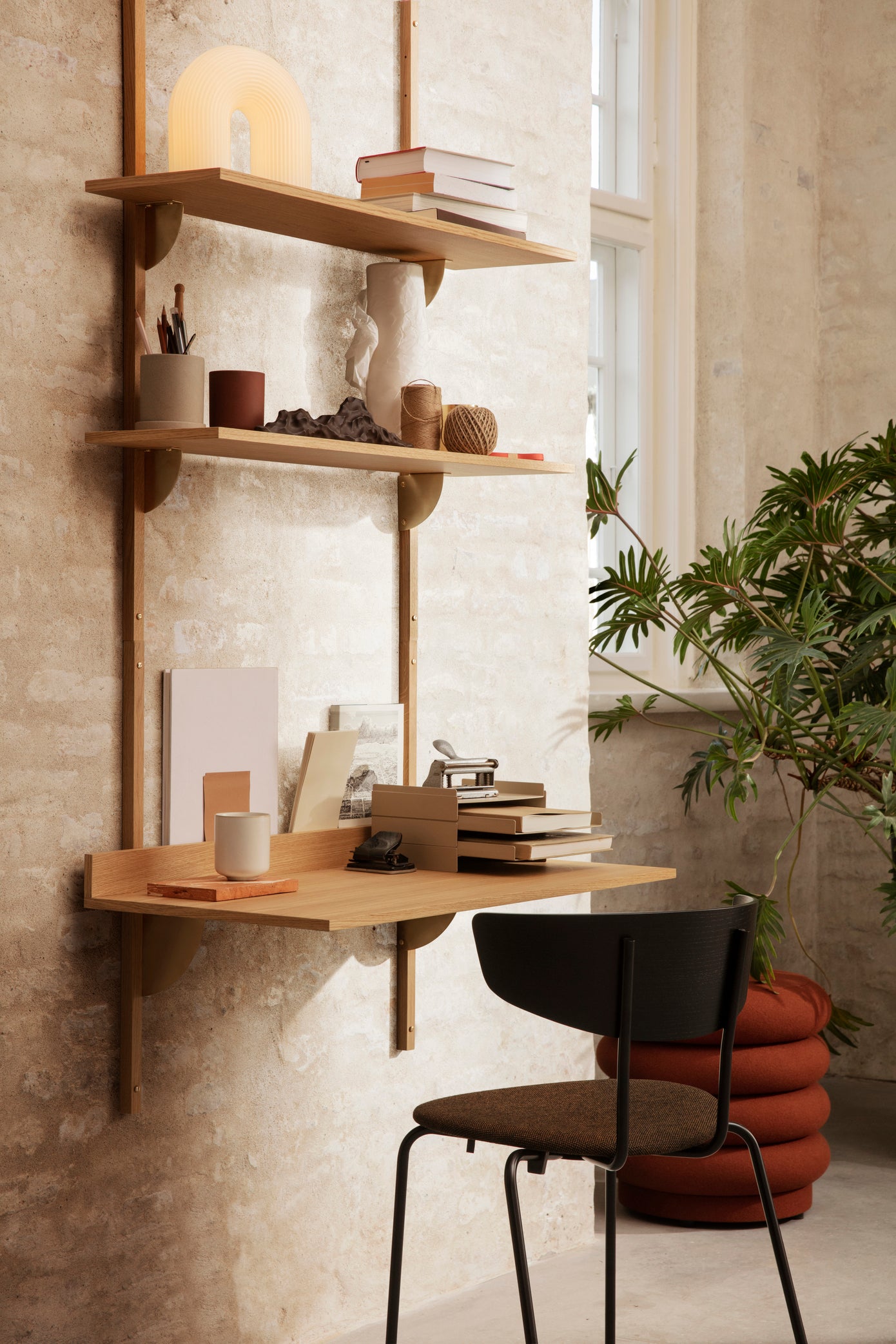 SECTOR DESK wall desk oak veneer