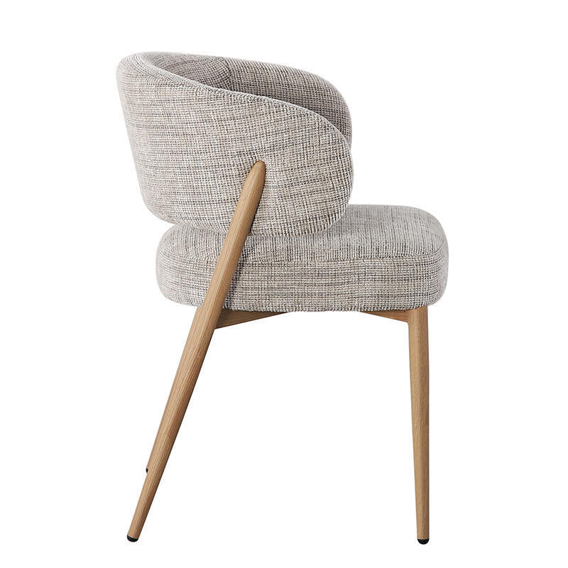 FUJI Chair in Gray Beige with Wooden Base