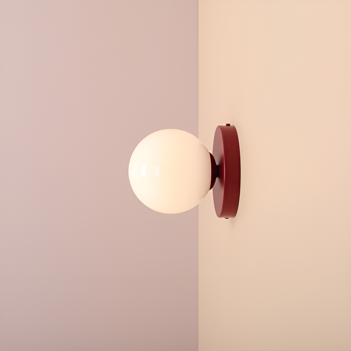 BALL DUO rote Wandleuchte