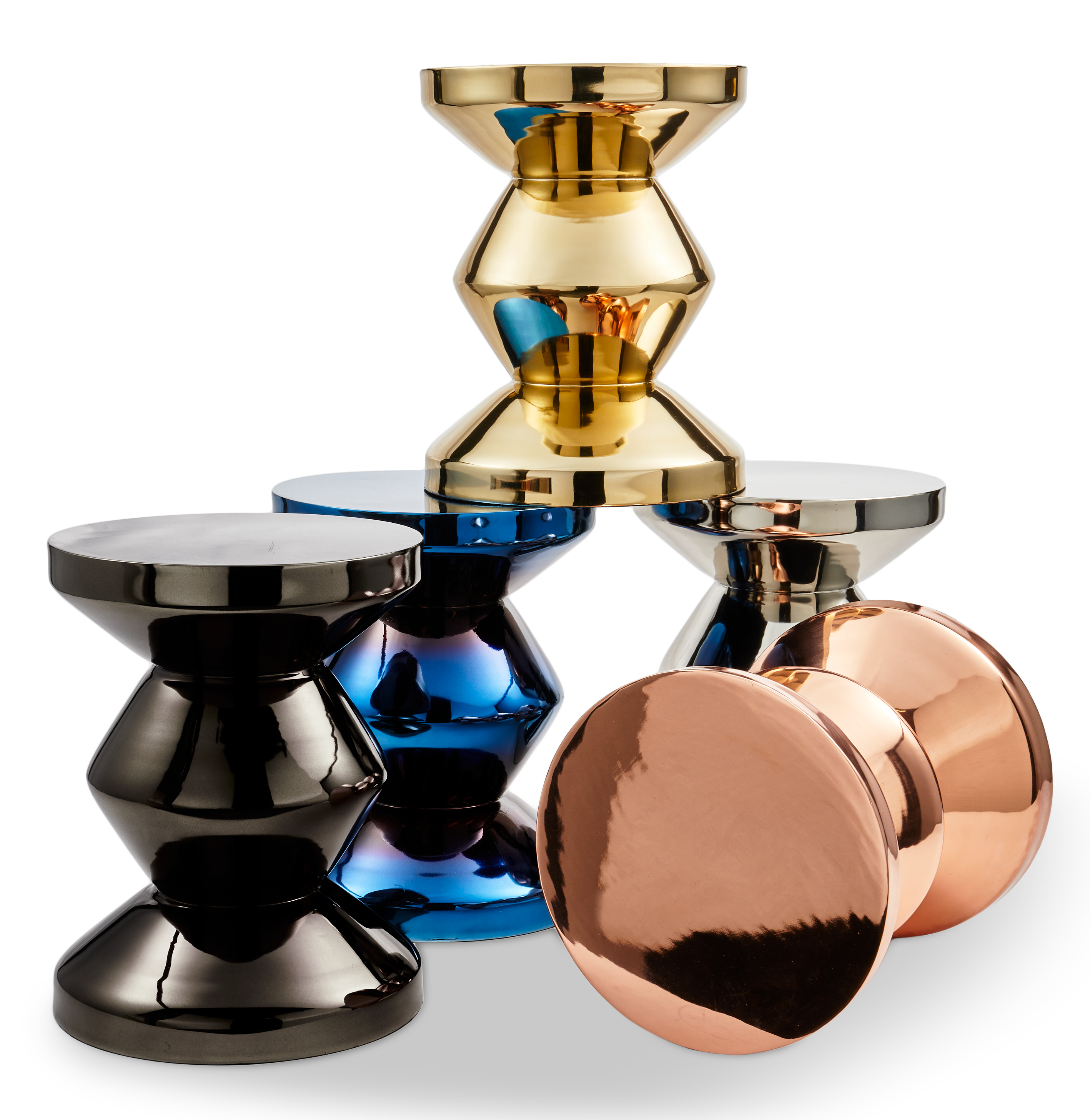 ZIG ZAG METAL Stool Dark Blue