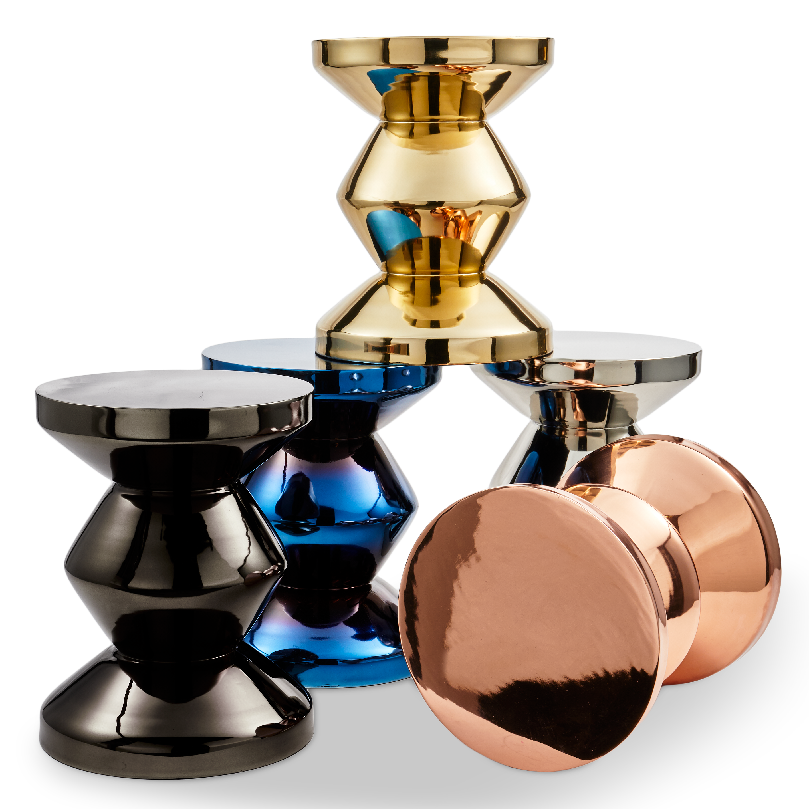 Hocker ZIG ZAG METALL silber