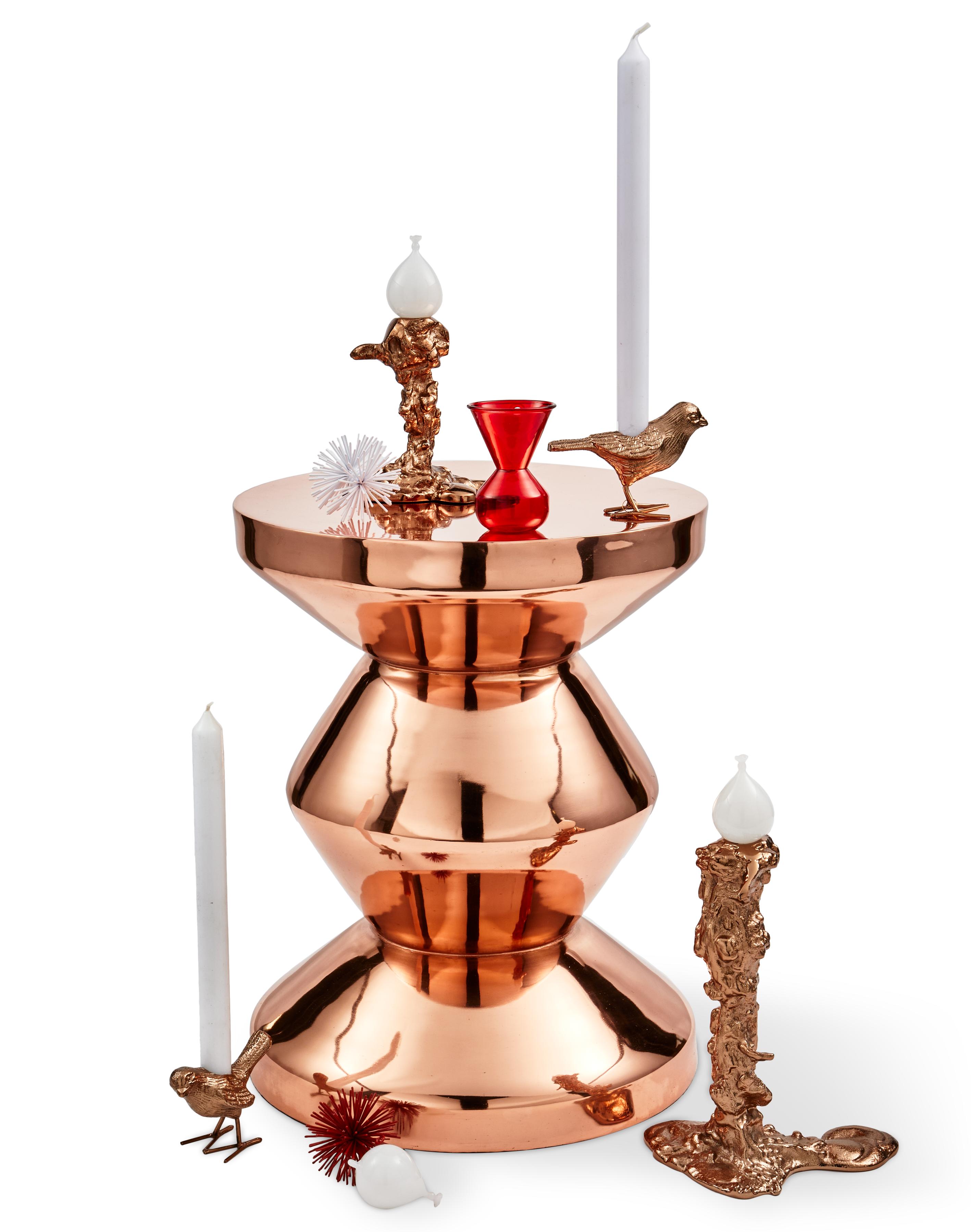 ZIG ZAG METAL Copper Stool