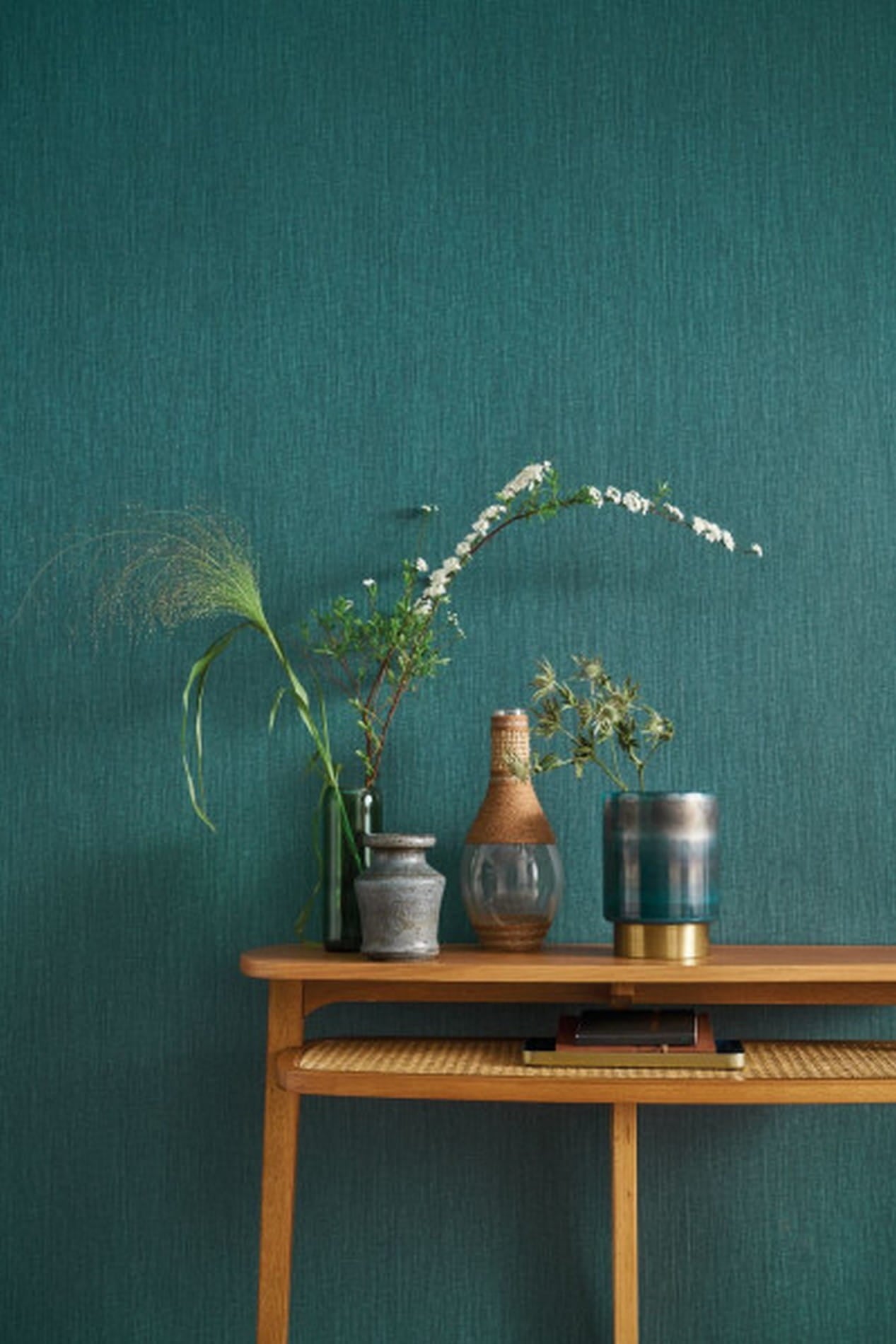 Structural wallpaper resembling linen canvas GOA - BEIGE