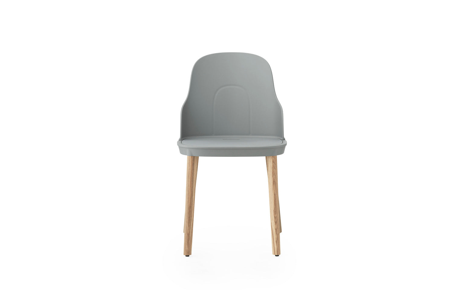 Gray allez chair with an oak base