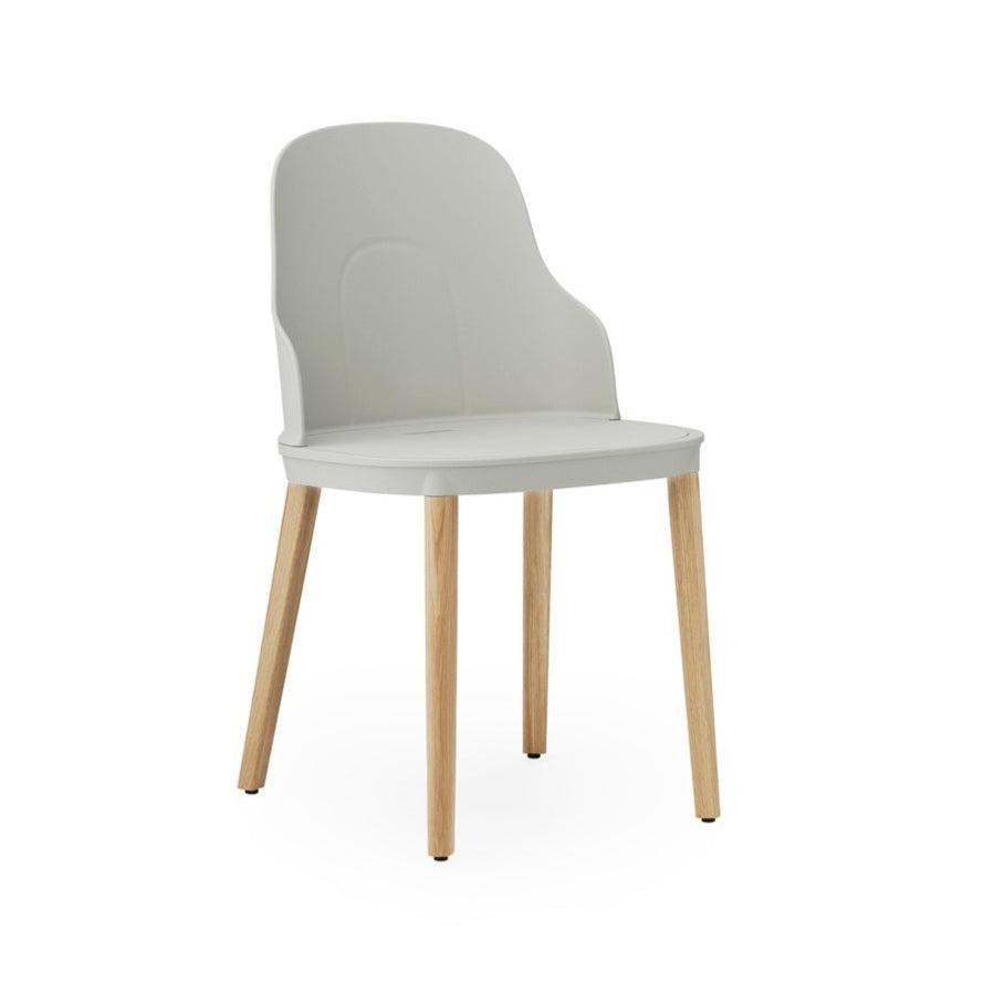 Chair allez warm gray with an oak base