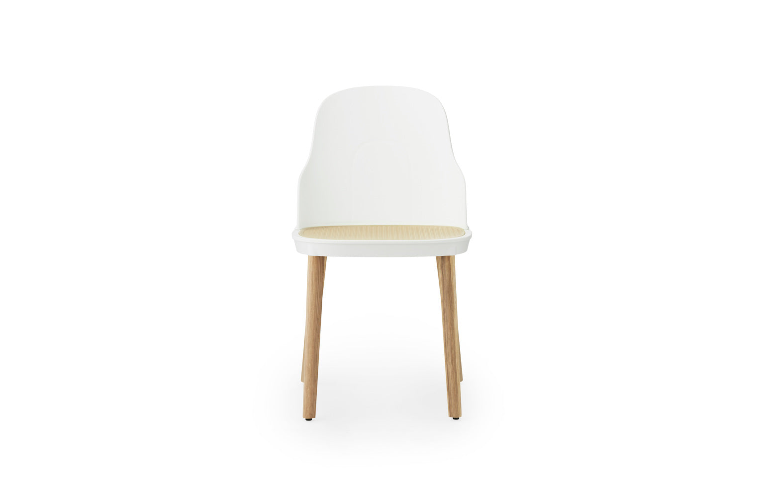 White Allez Stuhl mit Wicker und Eichenbasis