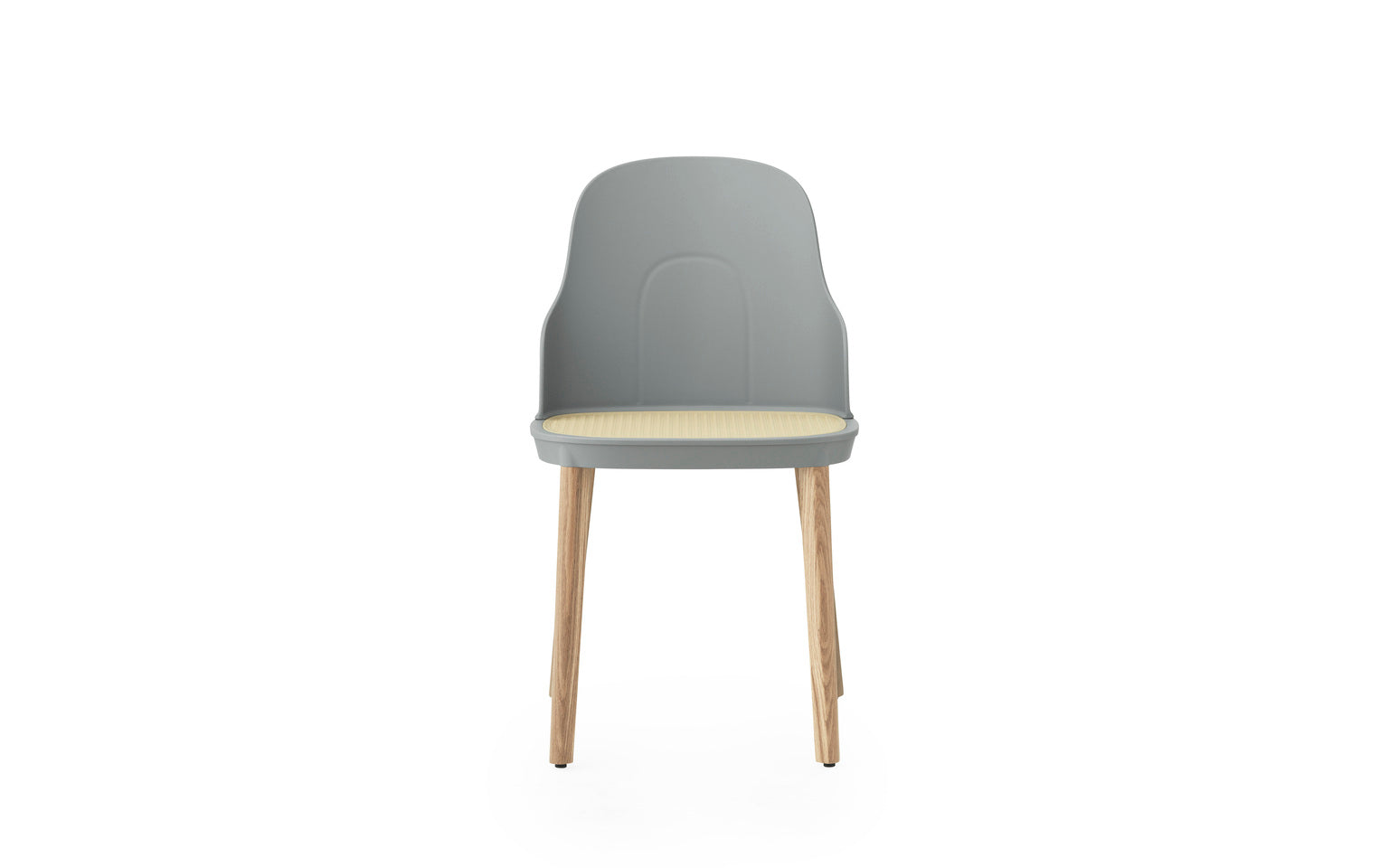 Stuhl Allez Gray mit Wicker und Eichenbasis