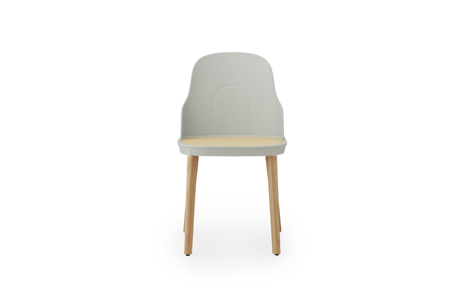 Chair allez warm gray with wicker and oak base