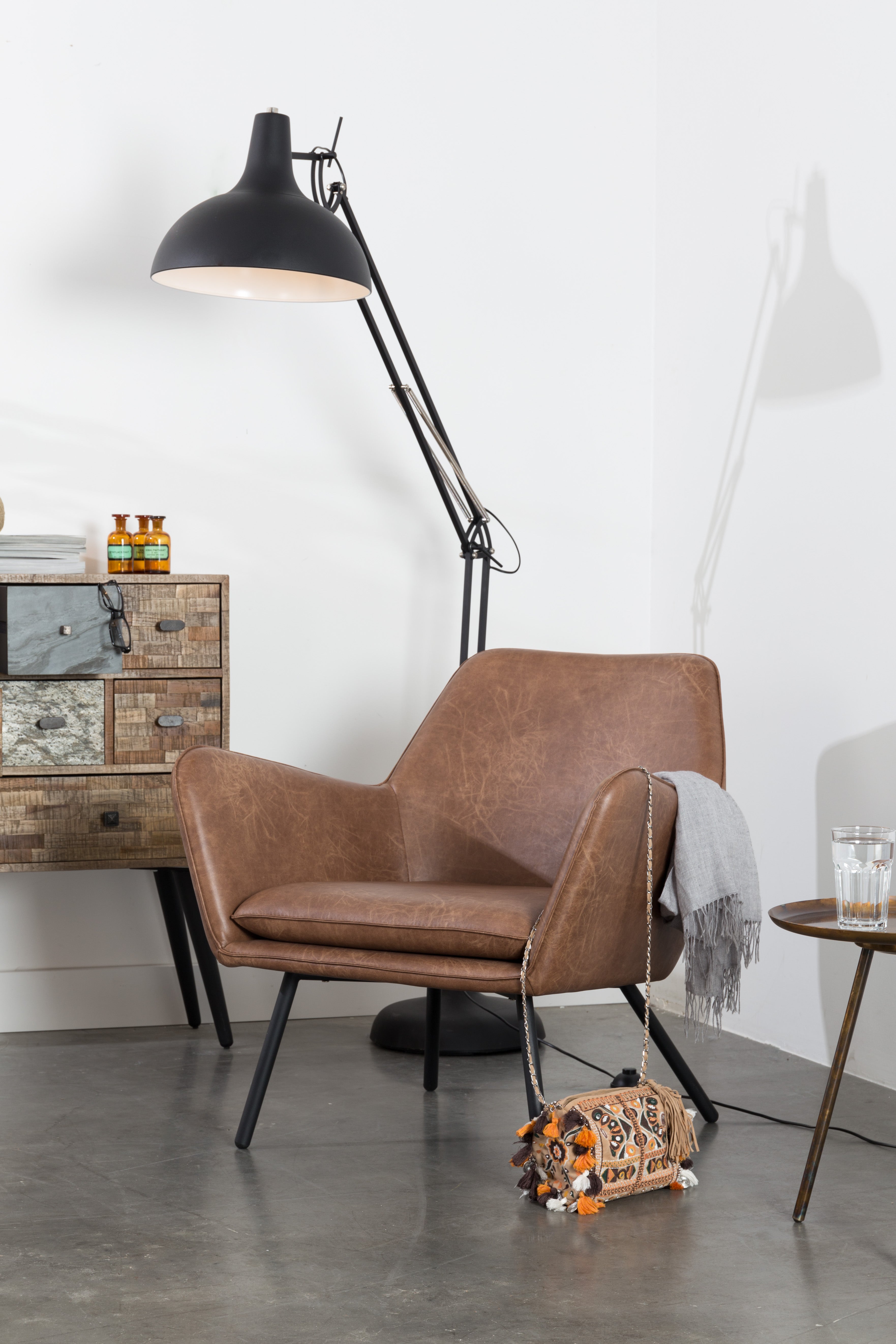 Bronze eco -leather voucher armchair