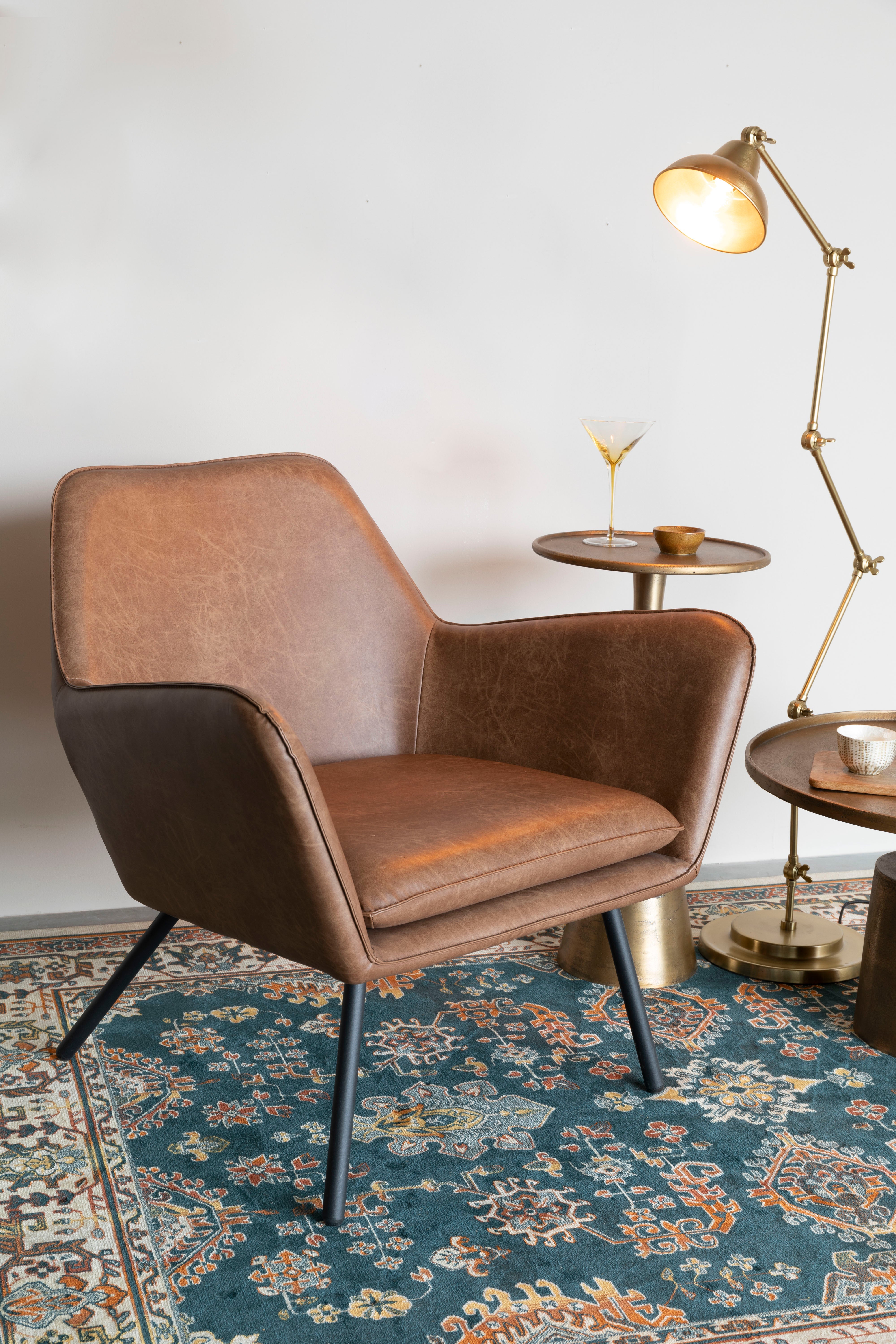 Bronze eco -leather voucher armchair