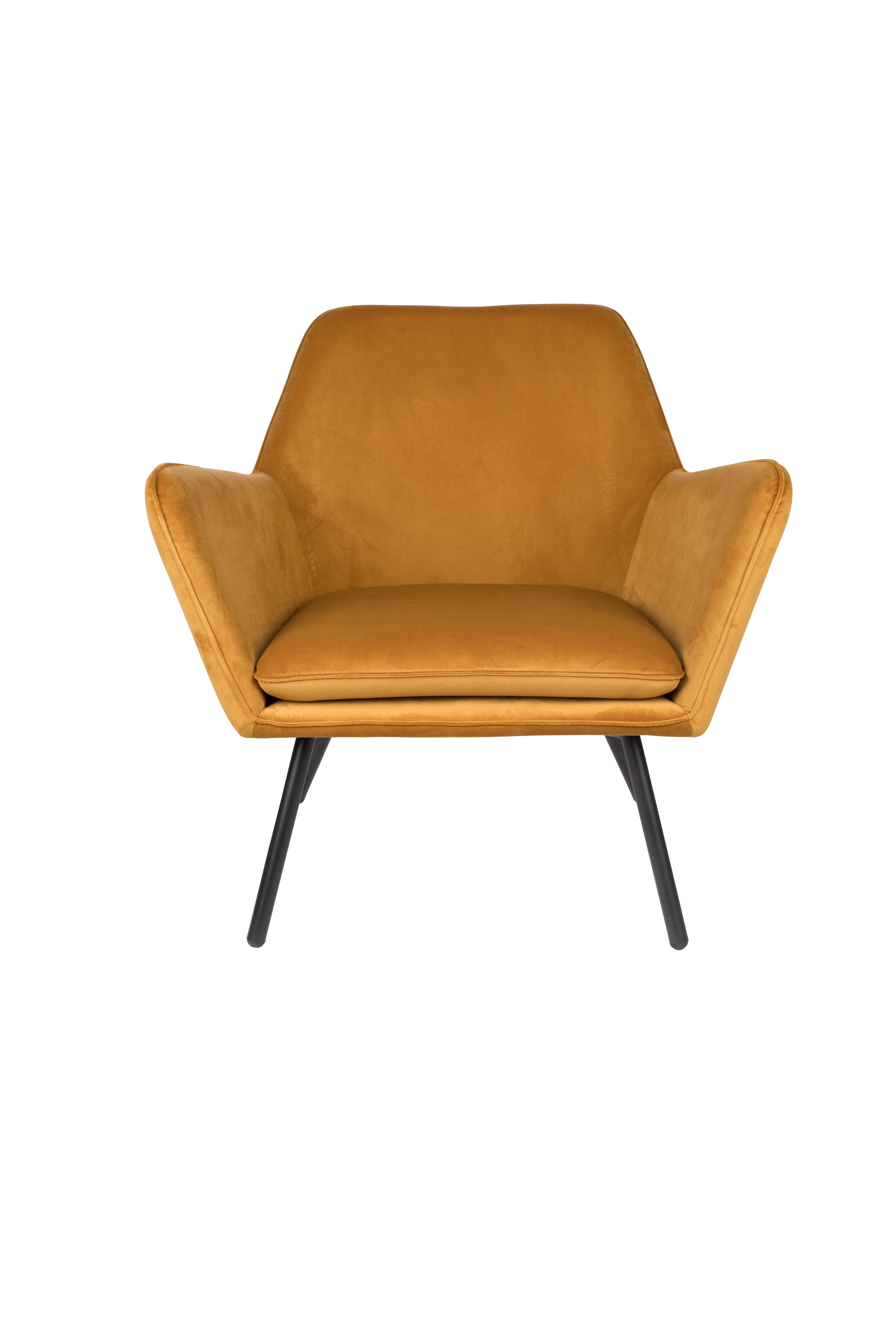 Bon velvet chair yellow