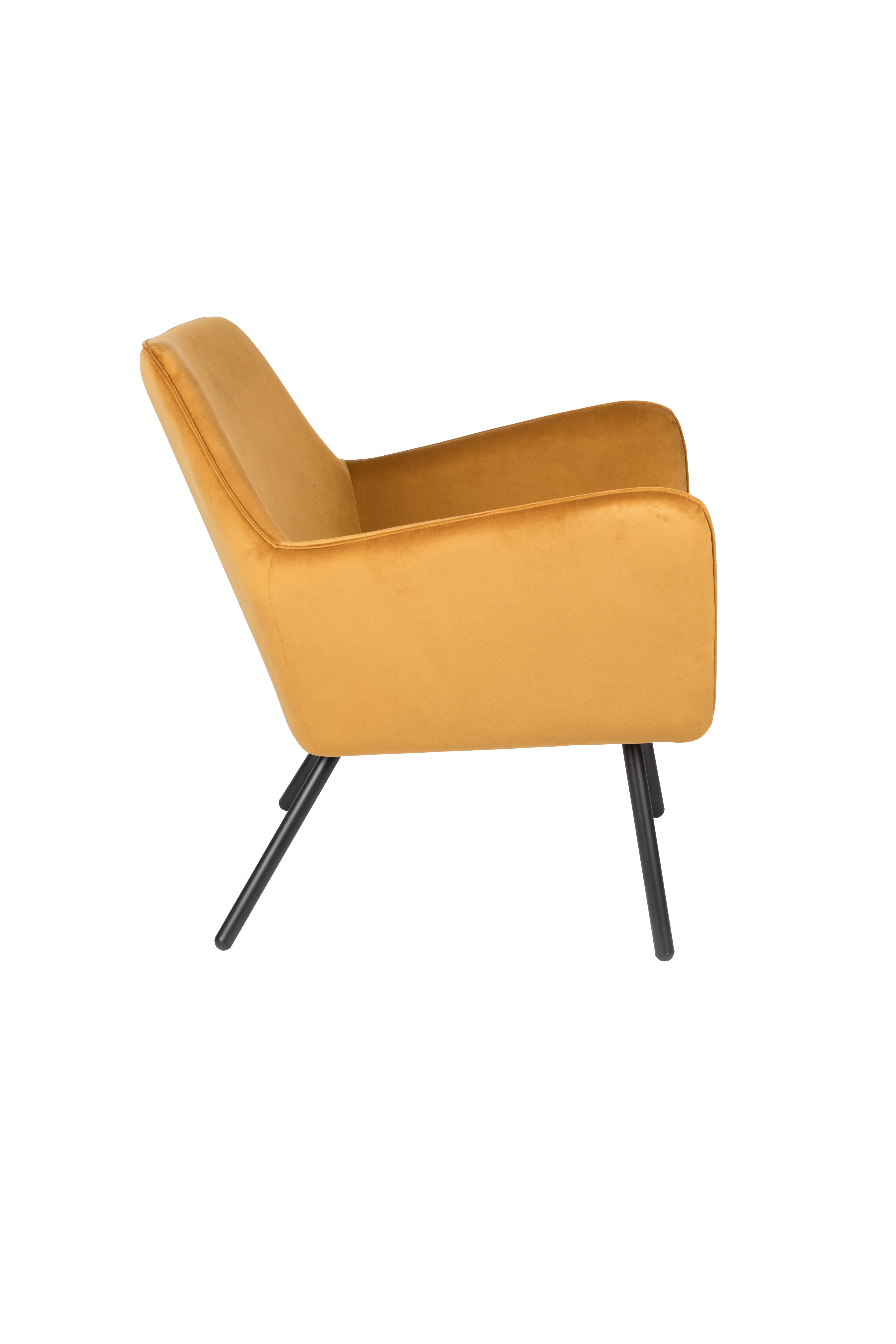 Bon velvet chair yellow