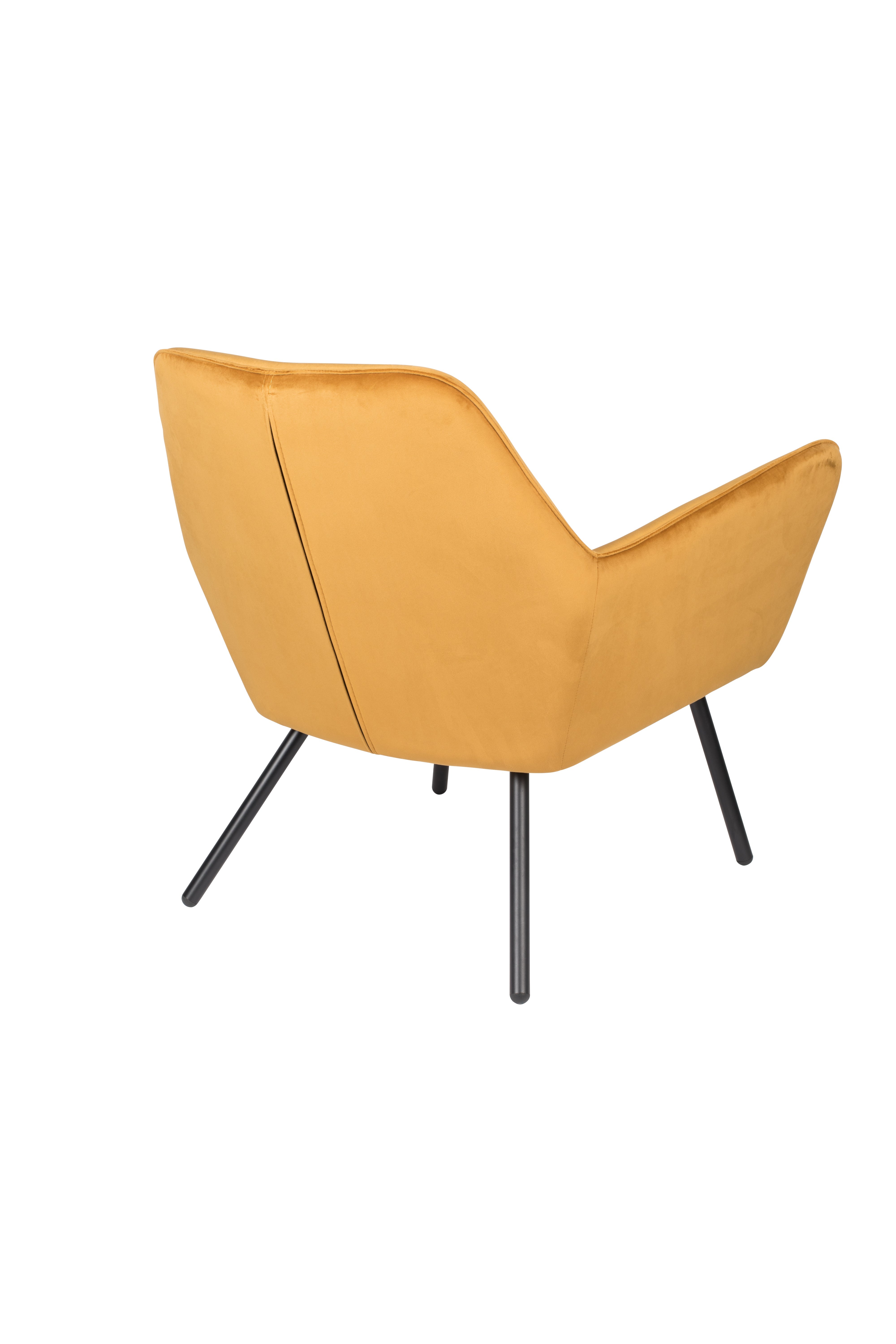 Bon velvet chair yellow