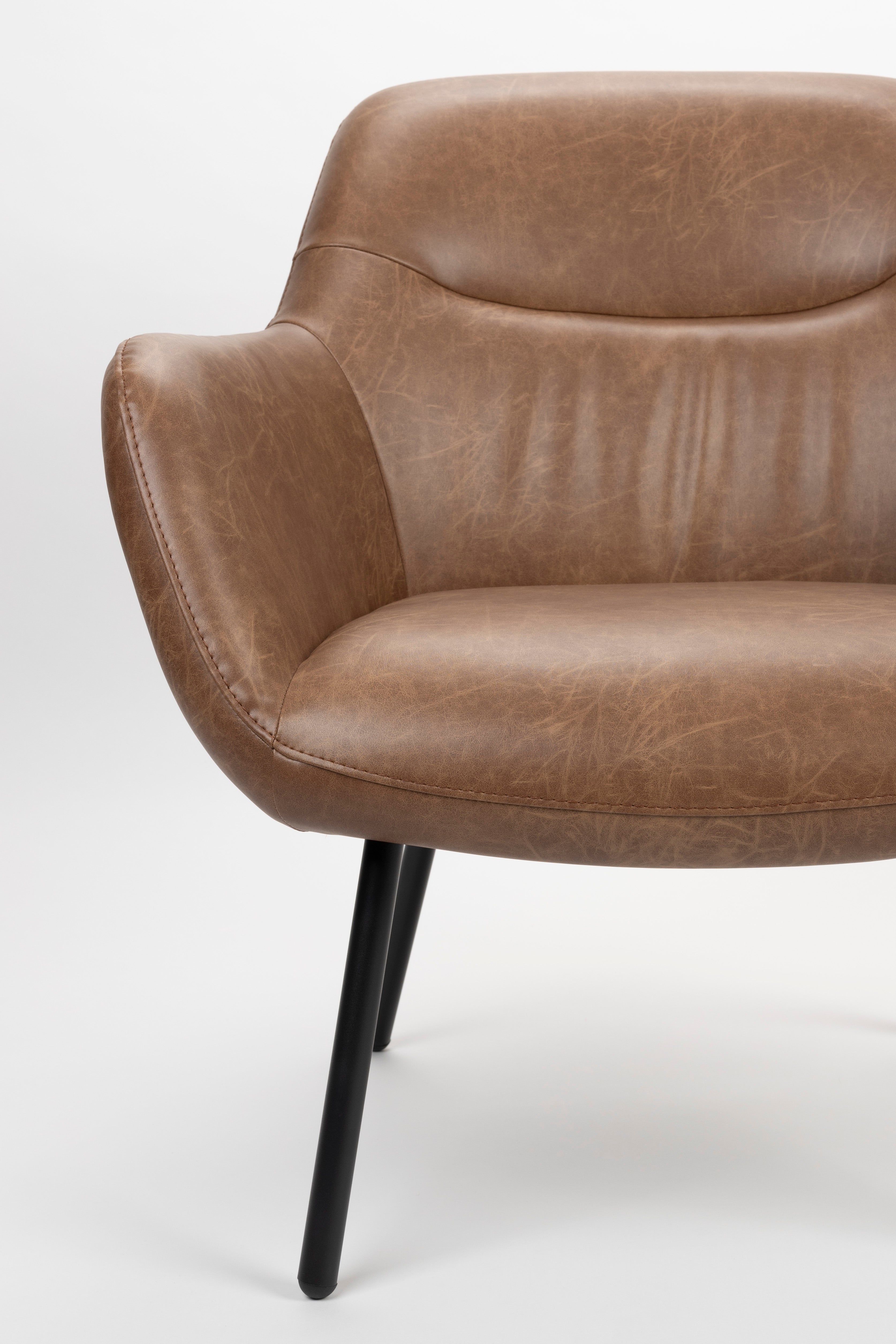 Dude chair brown ecological leather