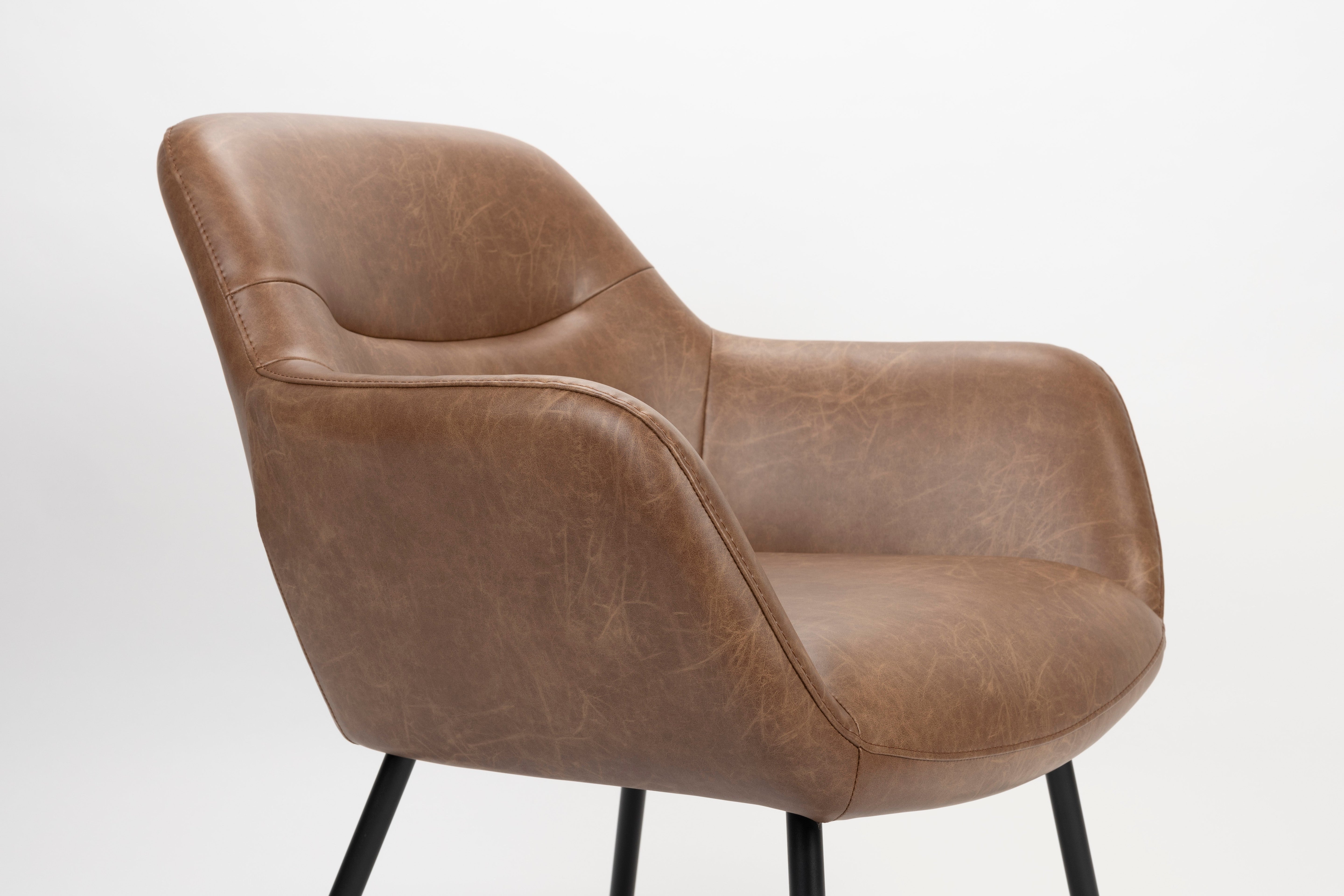 Dude chair brown ecological leather