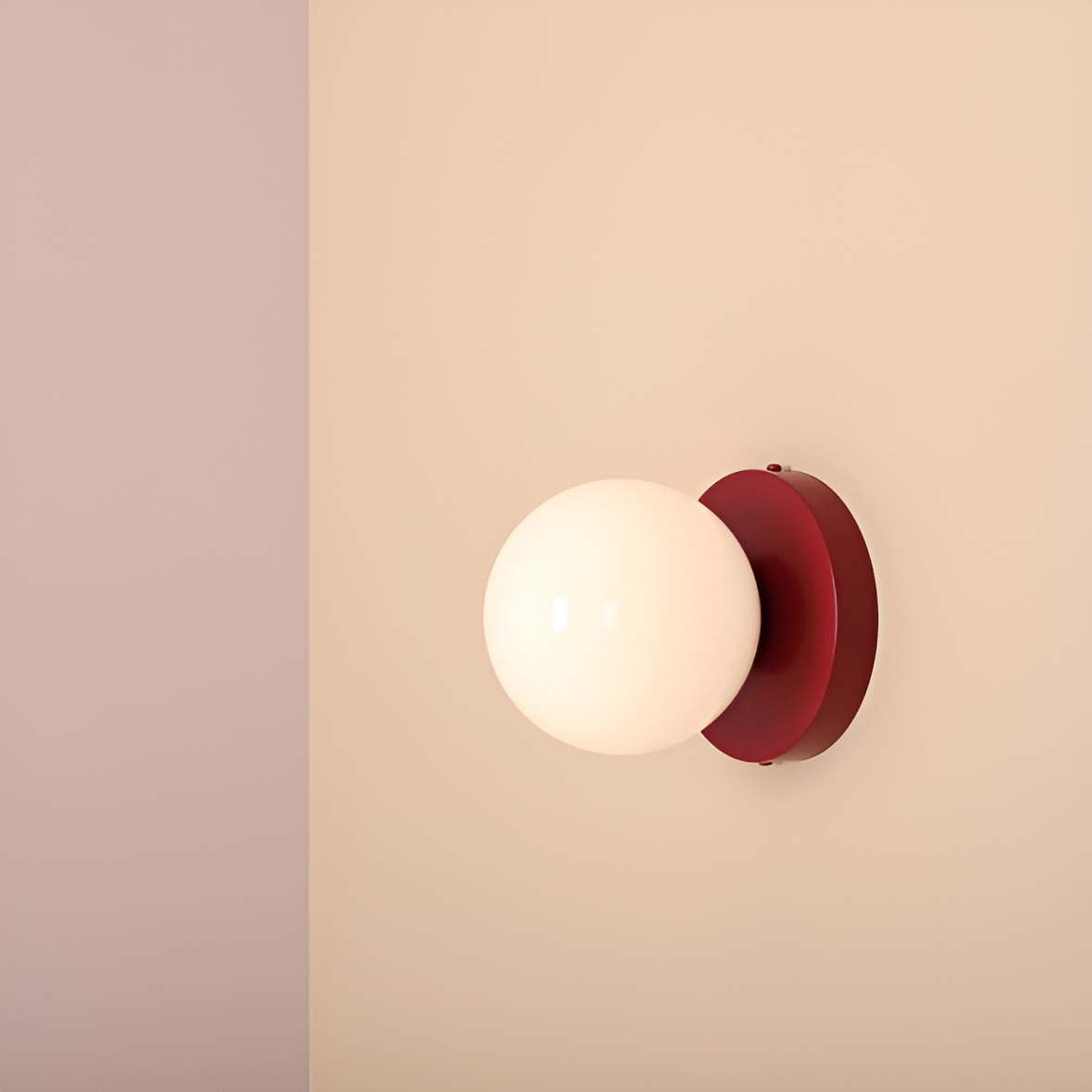 BALL DUO rote Wandleuchte
