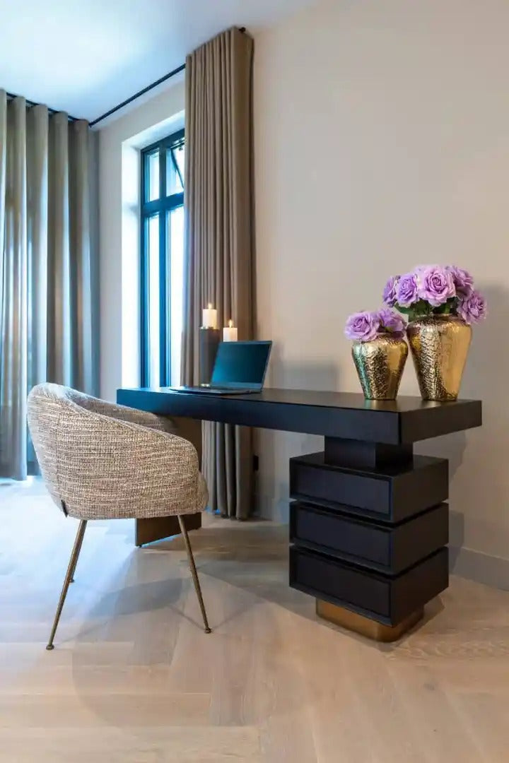 CONNAR desk black with brass finish
