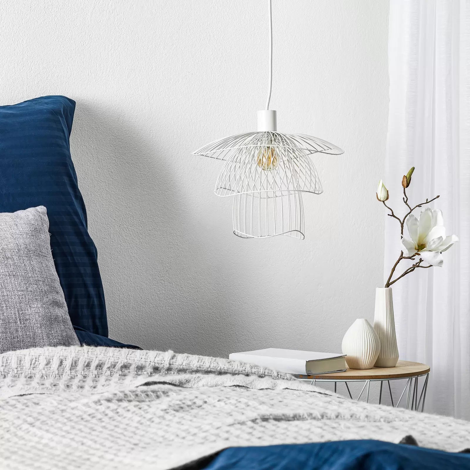 White papillon hanging lamp