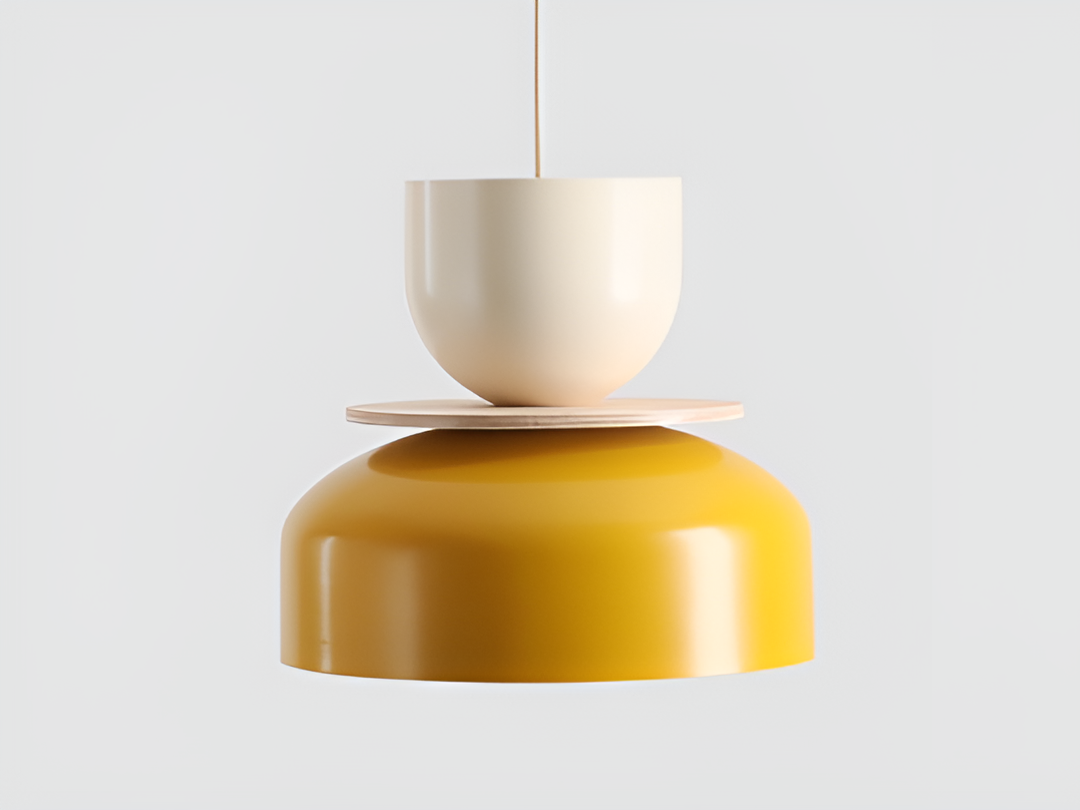 UTO Pendelleuchte creme mit gelb