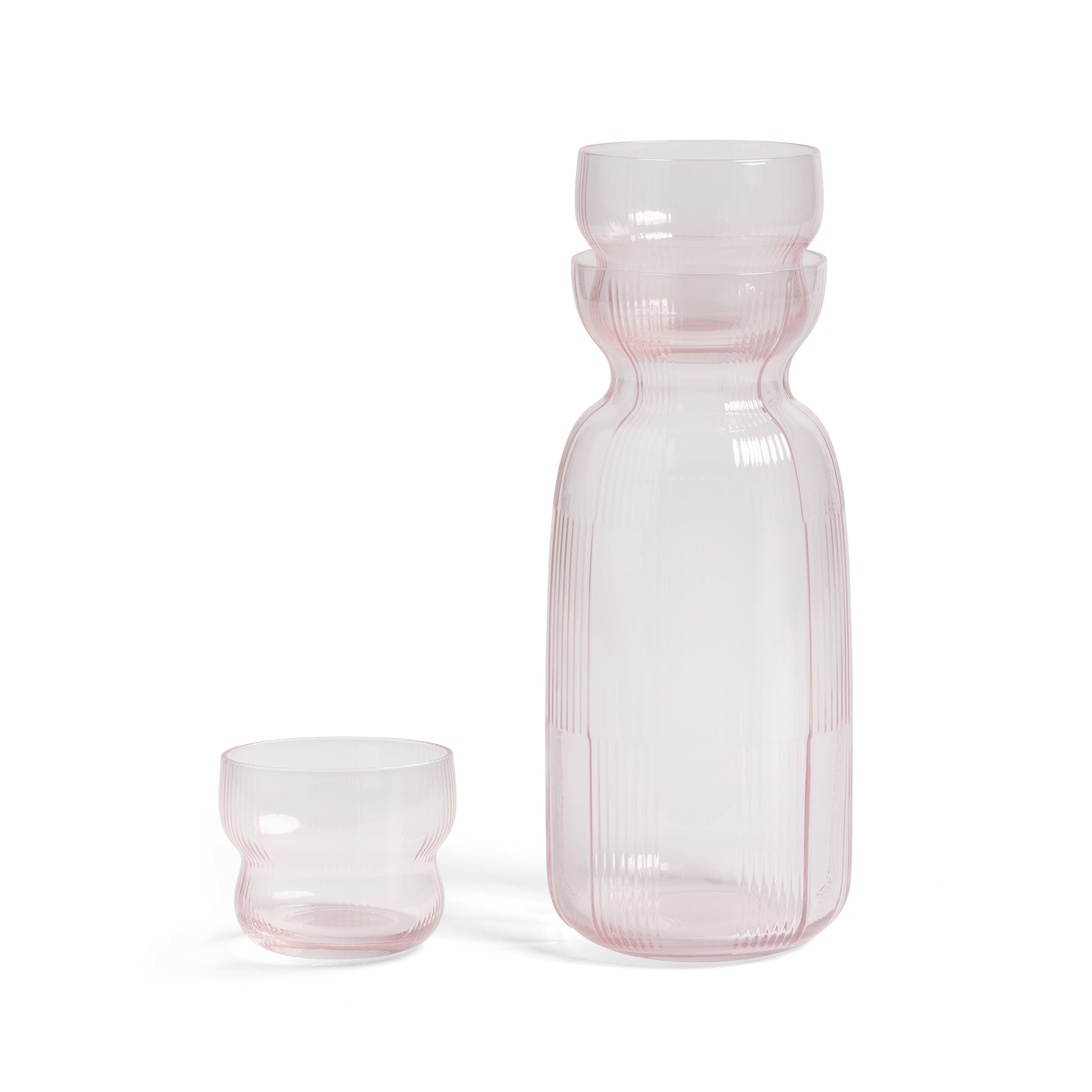 CIRCUS set of pink glass tumblers
