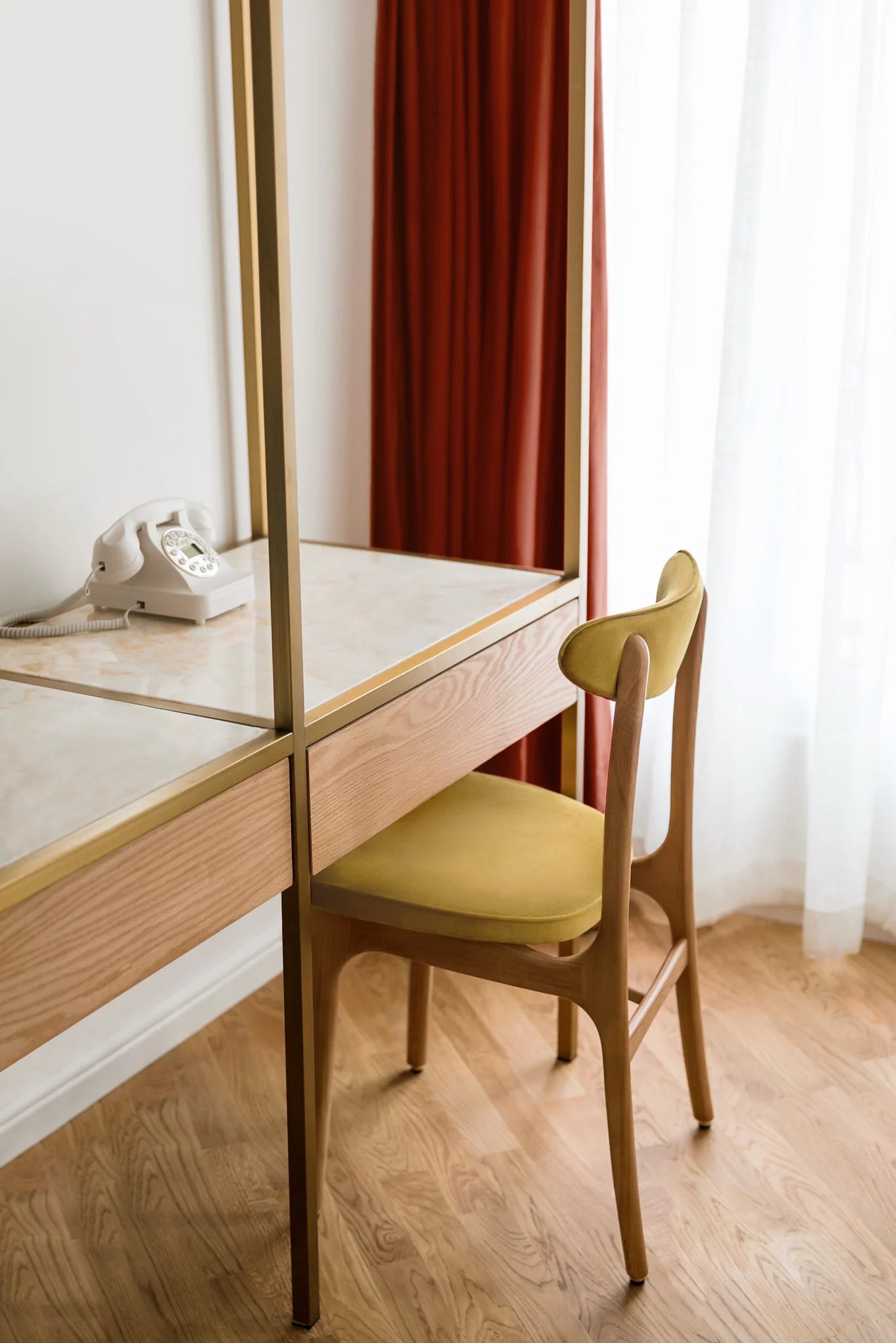 Chair 200-190 yellow in the Shine Velvet Mustard fabric