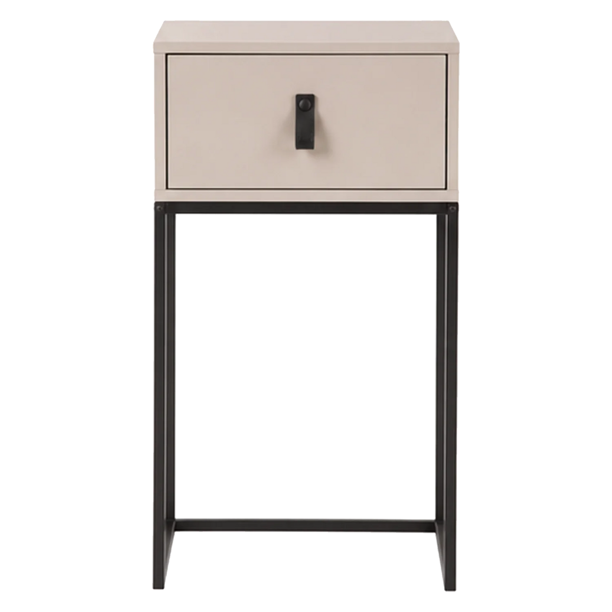 ZOLA Nightstand beige with black base