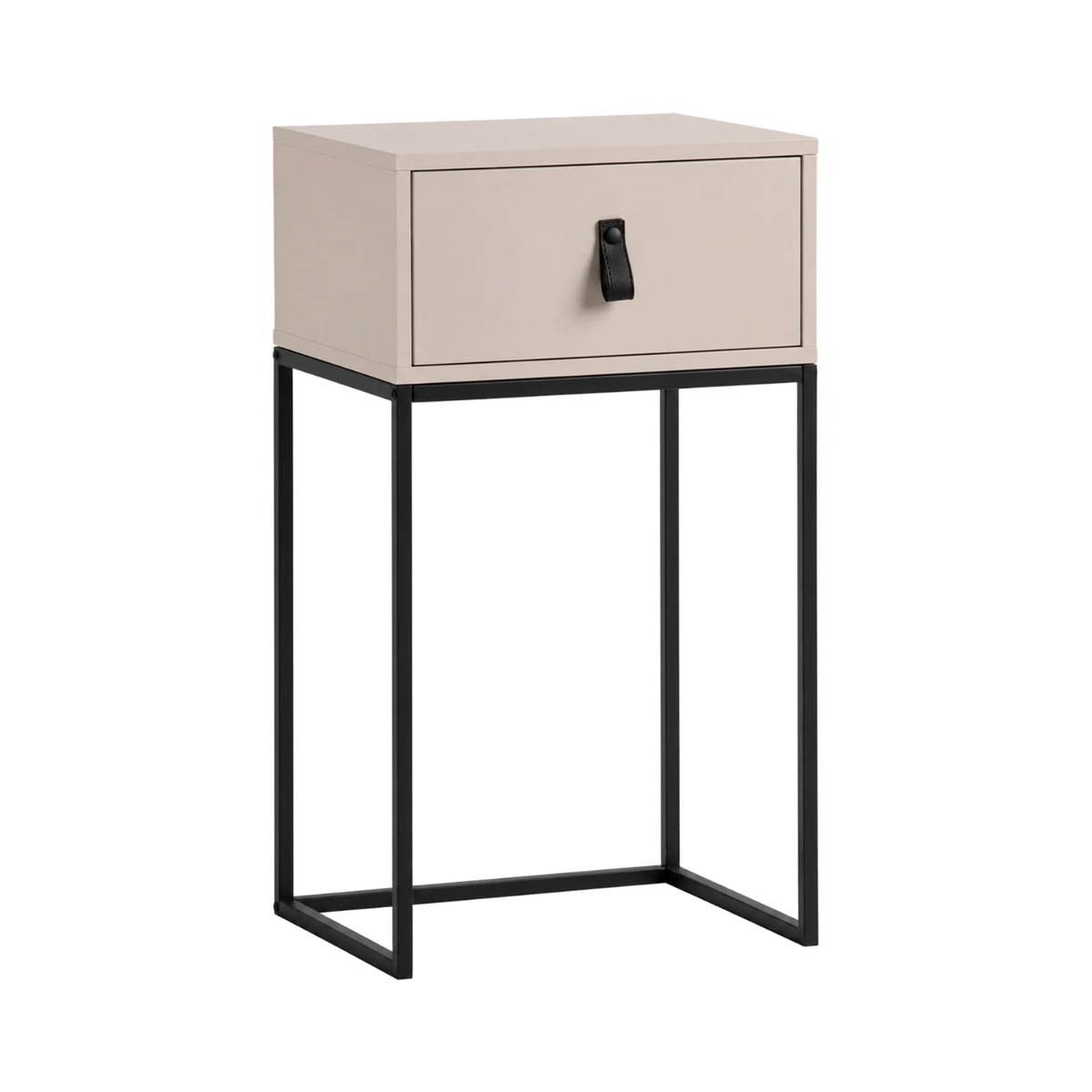 ZOLA Nightstand beige with black base