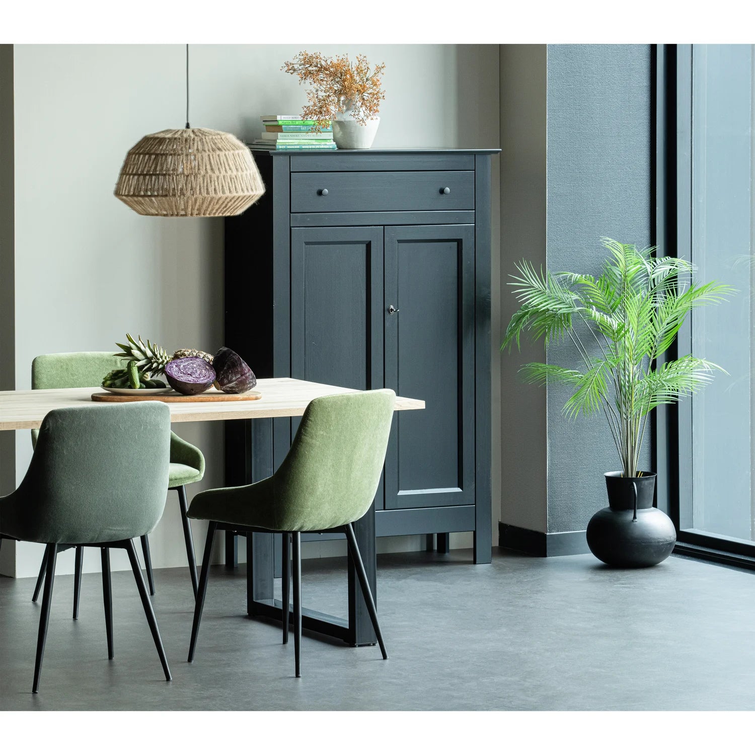 Table tablo oak with a U -shaped base
