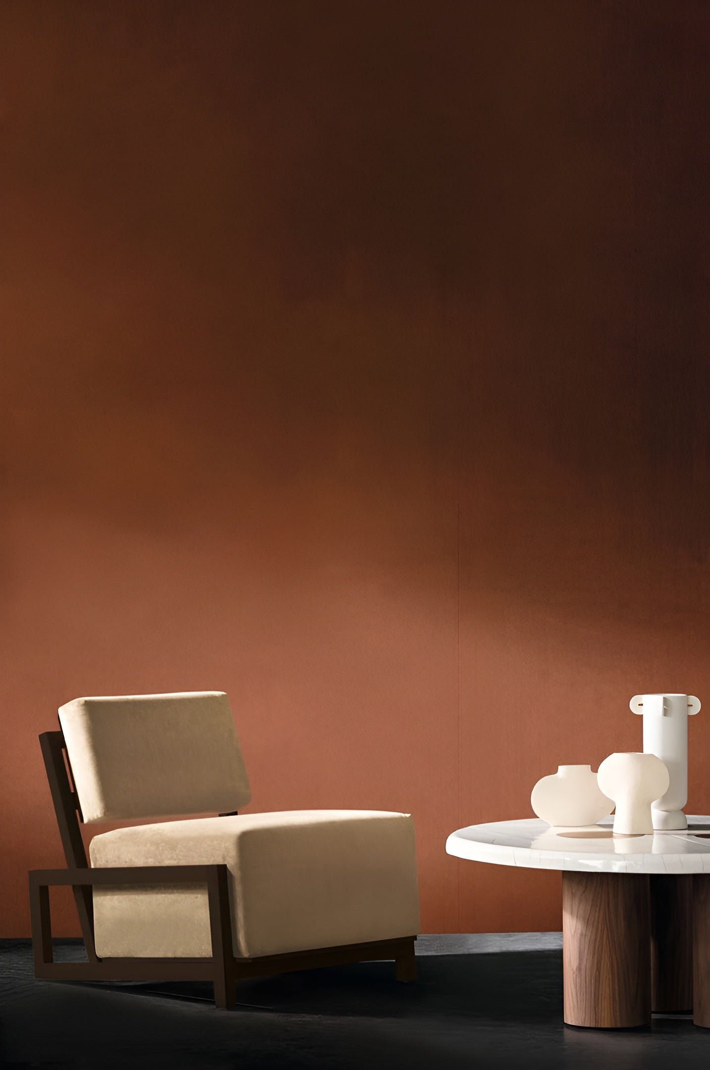 Smooth Velvet Textile Wallpaper HESTIA - TOPAZE Navy Blue