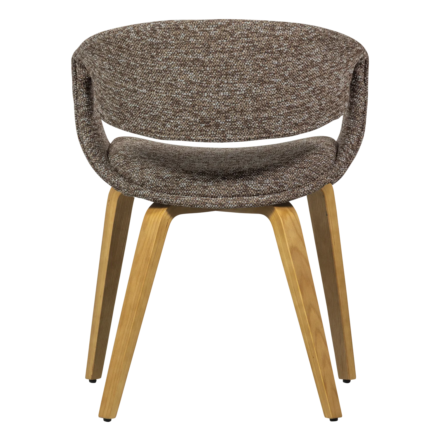YOSSI Armchair in Brown with Light Brown Wooden Base