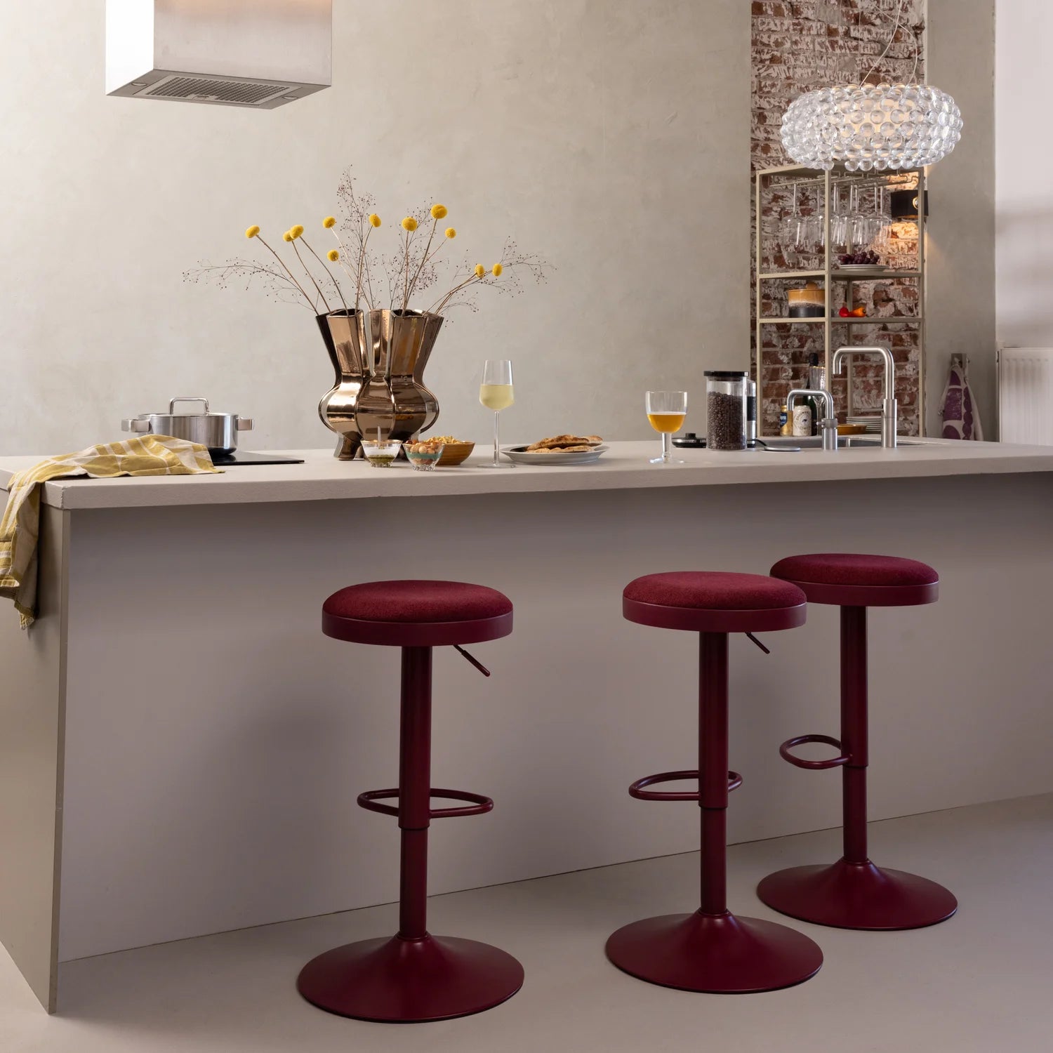 MEVO Adjustable Stool in Burgundy