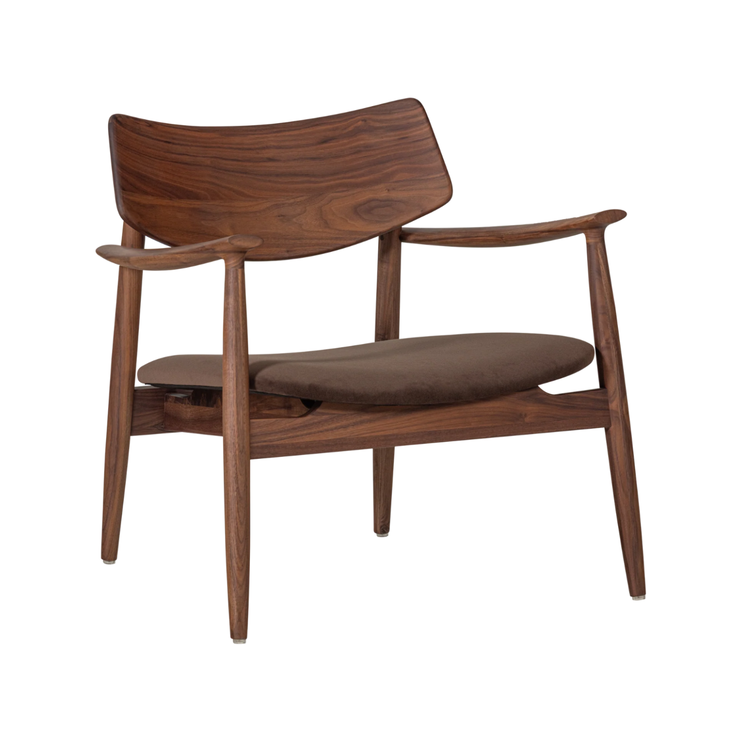 Chair BASK brown seat with walnut base
