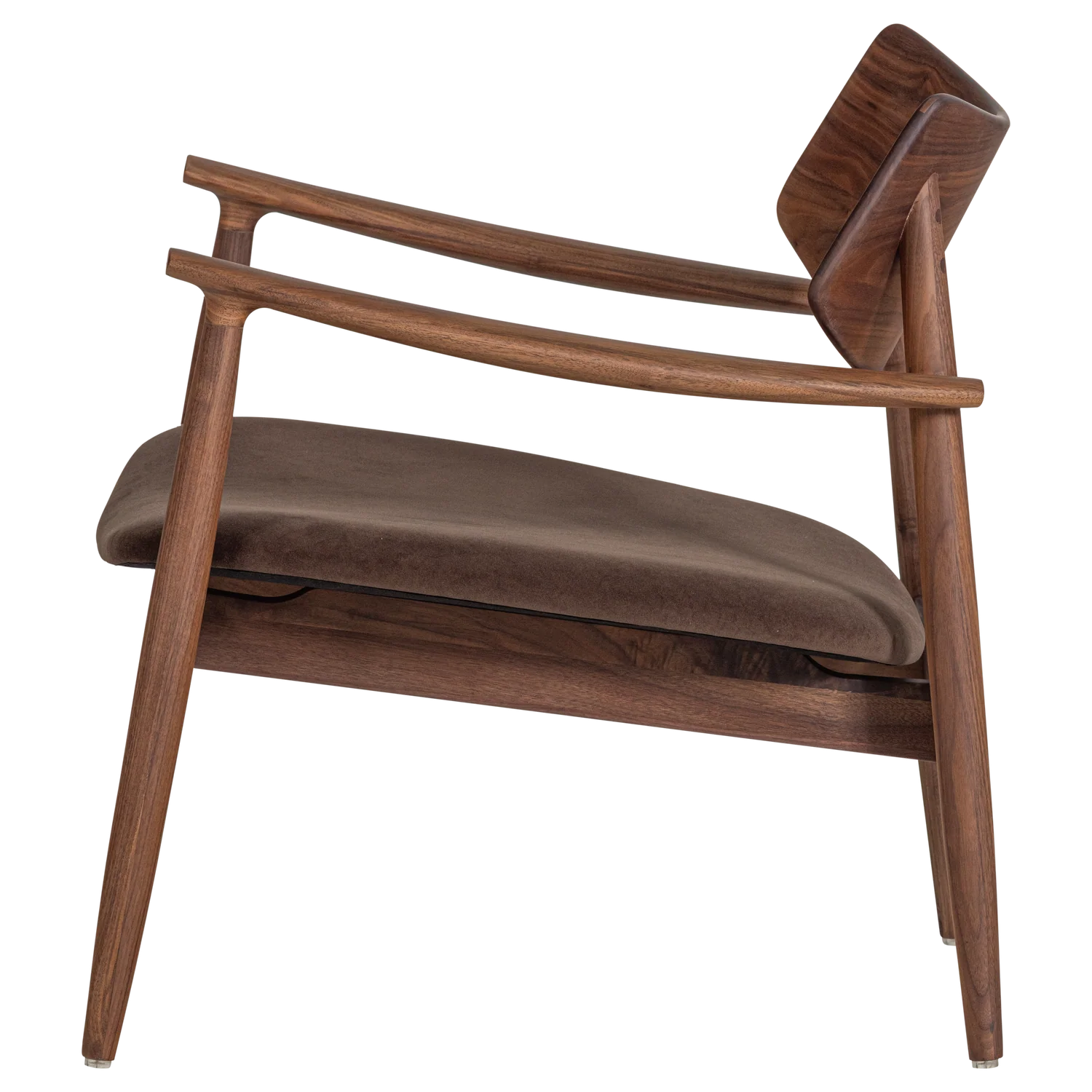 Chair BASK brown seat with walnut base
