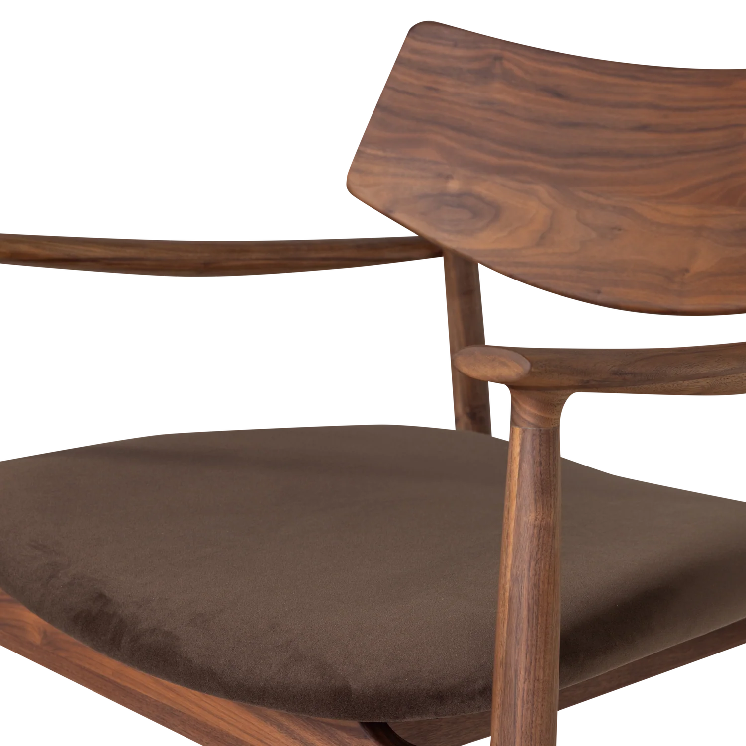 Chair BASK brown seat with walnut base
