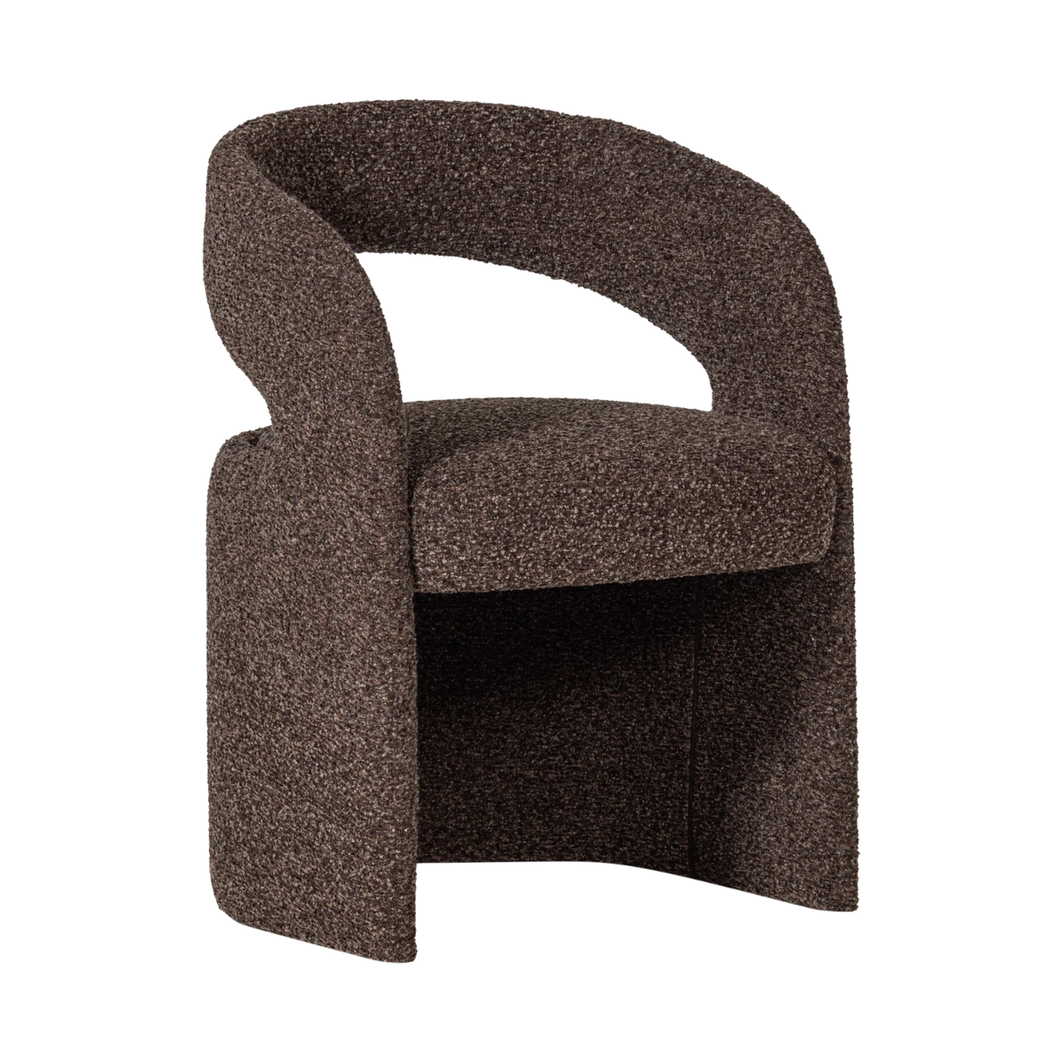 LANOR Chair dark brown boucle