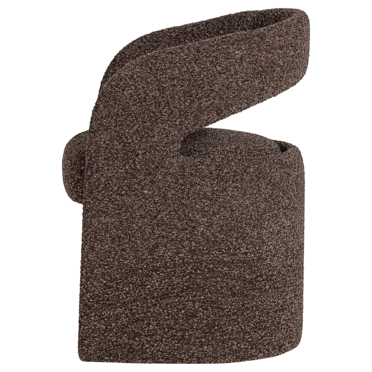 LANOR Chair dark brown boucle
