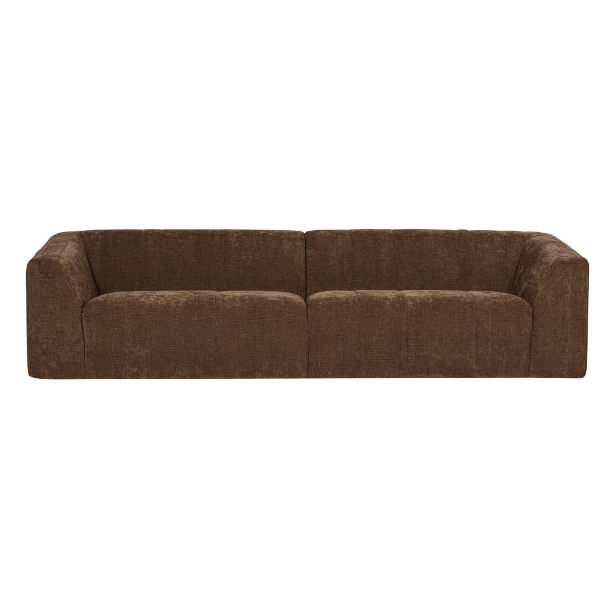 4-Seater Sofa OMAIRE Brown Chenille