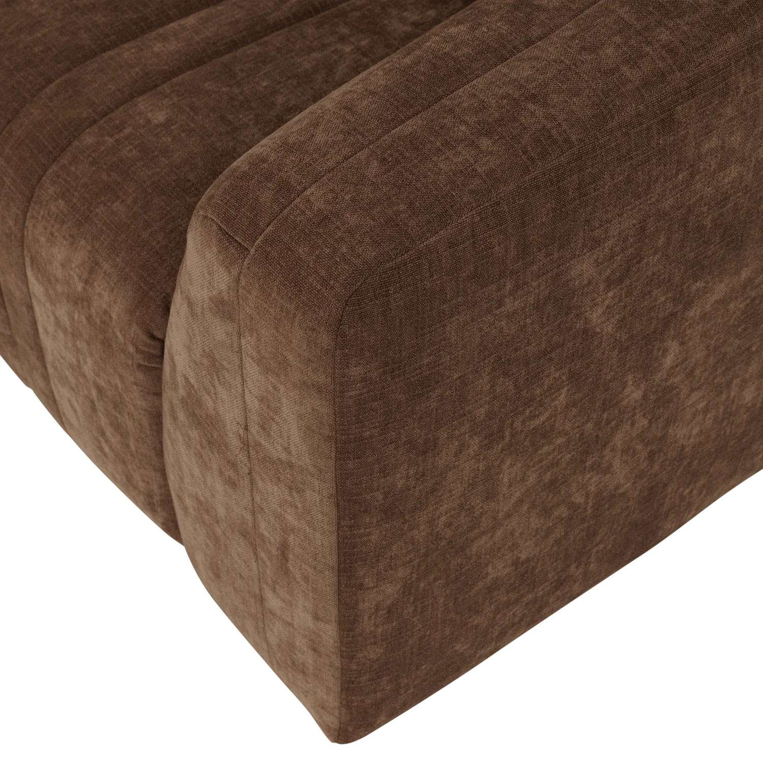 4-Seater Sofa OMAIRE Brown Chenille
