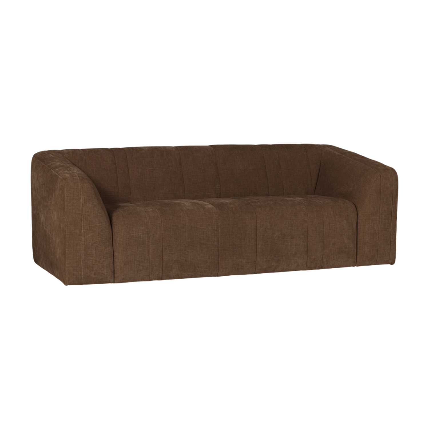 2-Seater Sofa OMAIRE Brown Chenille