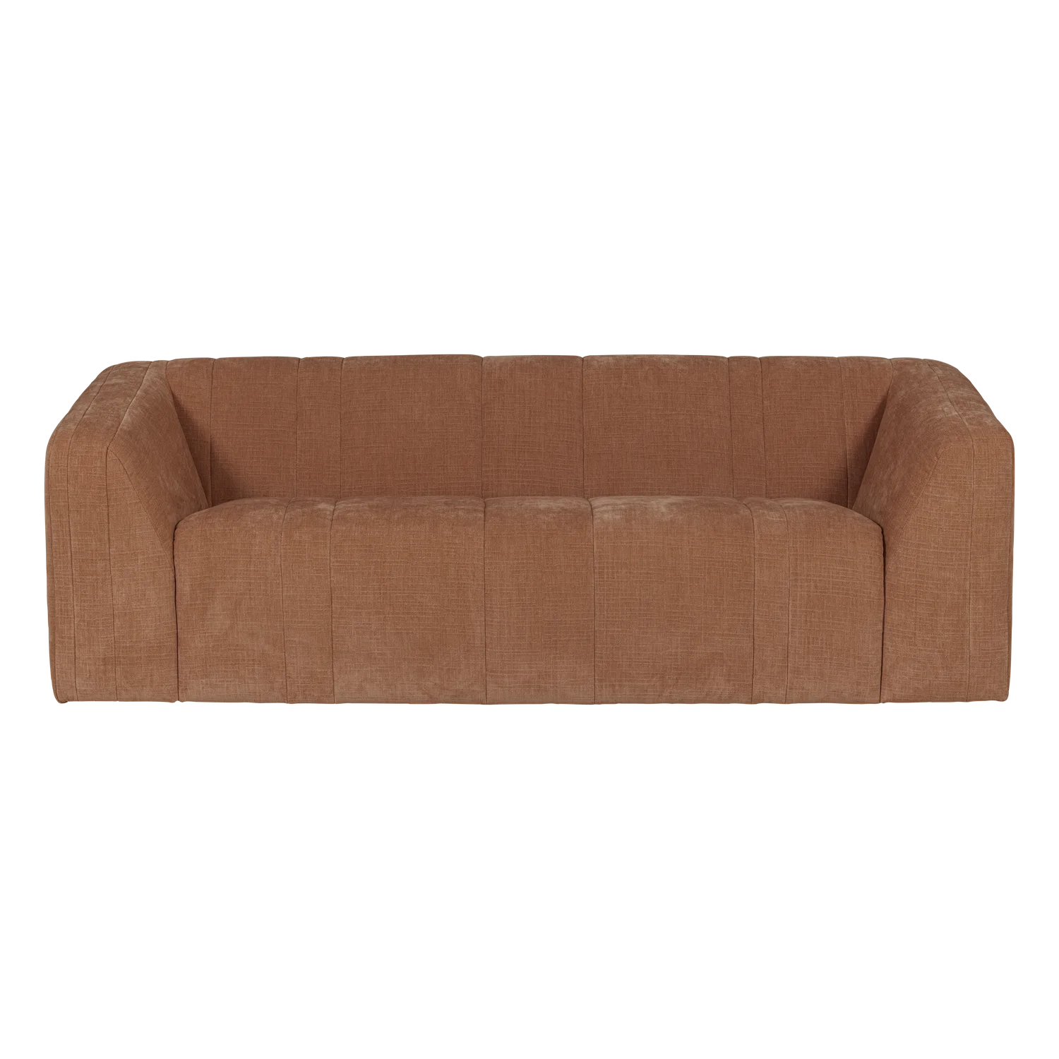 2-Seater Sofa OMAIRE Rusty Brown Chenille