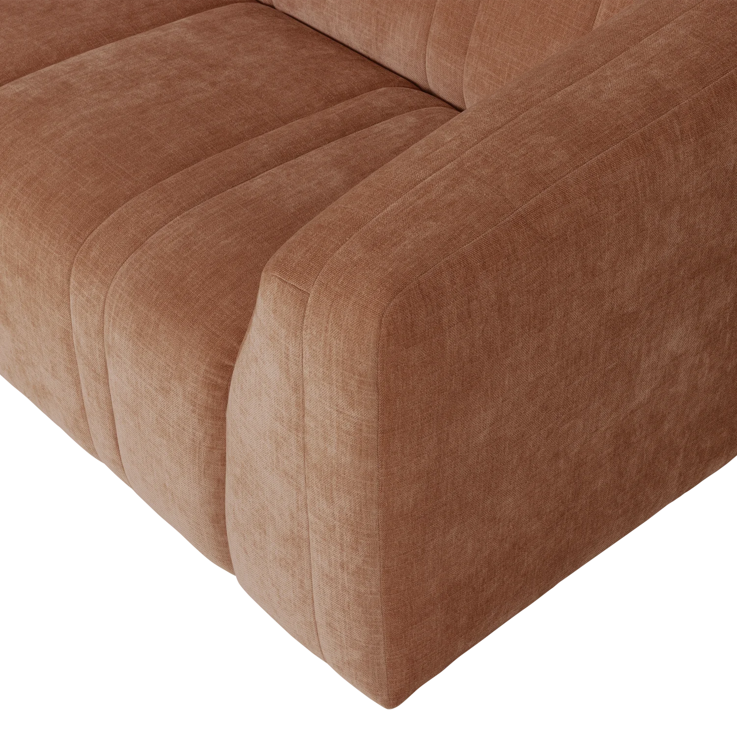 2-Seater Sofa OMAIRE Rusty Brown Chenille