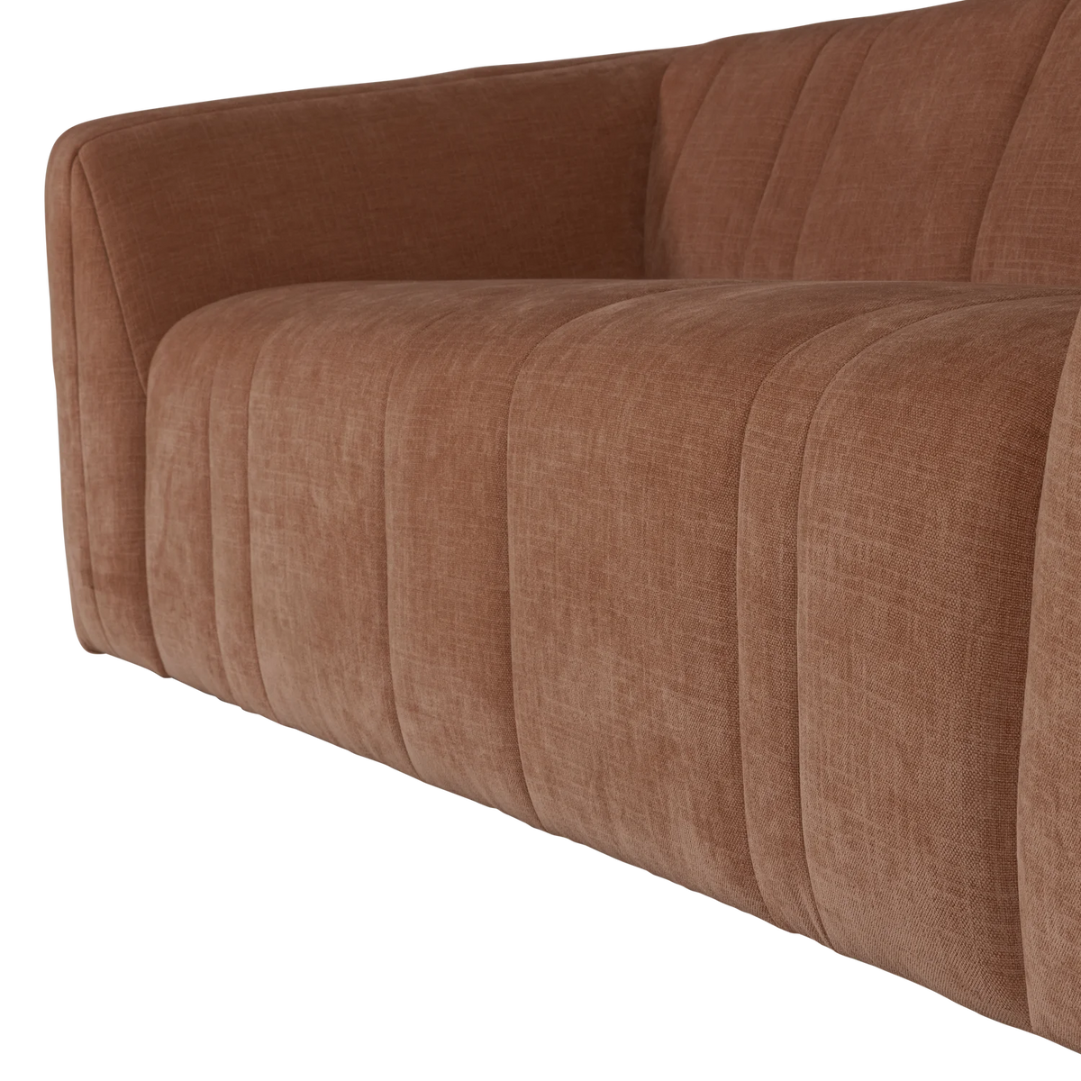 2-Seater Sofa OMAIRE Rusty Brown Chenille