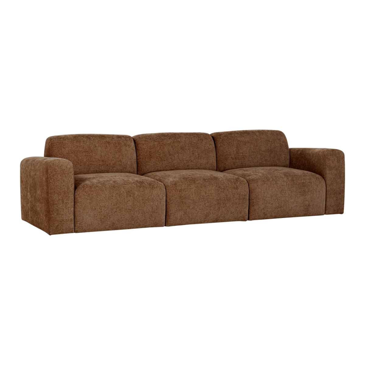 3-Seater Sofa UMINA Brown Chenille