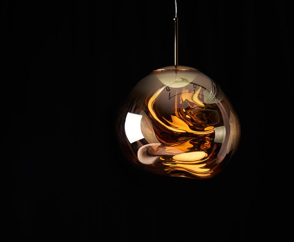 Melt copper hanging lamp