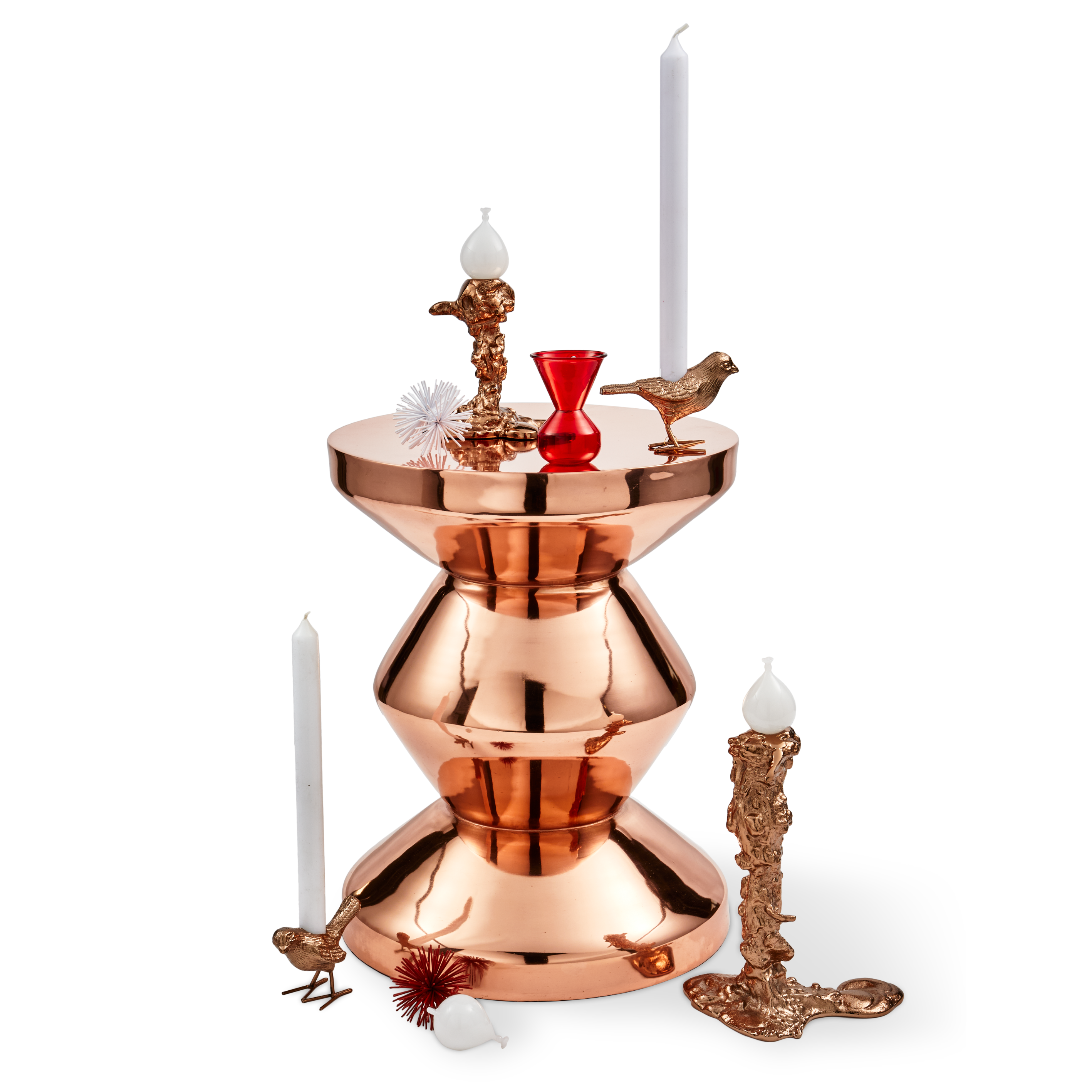 Kerzenhalter FLOCK OF BIRDS hellrosa gold